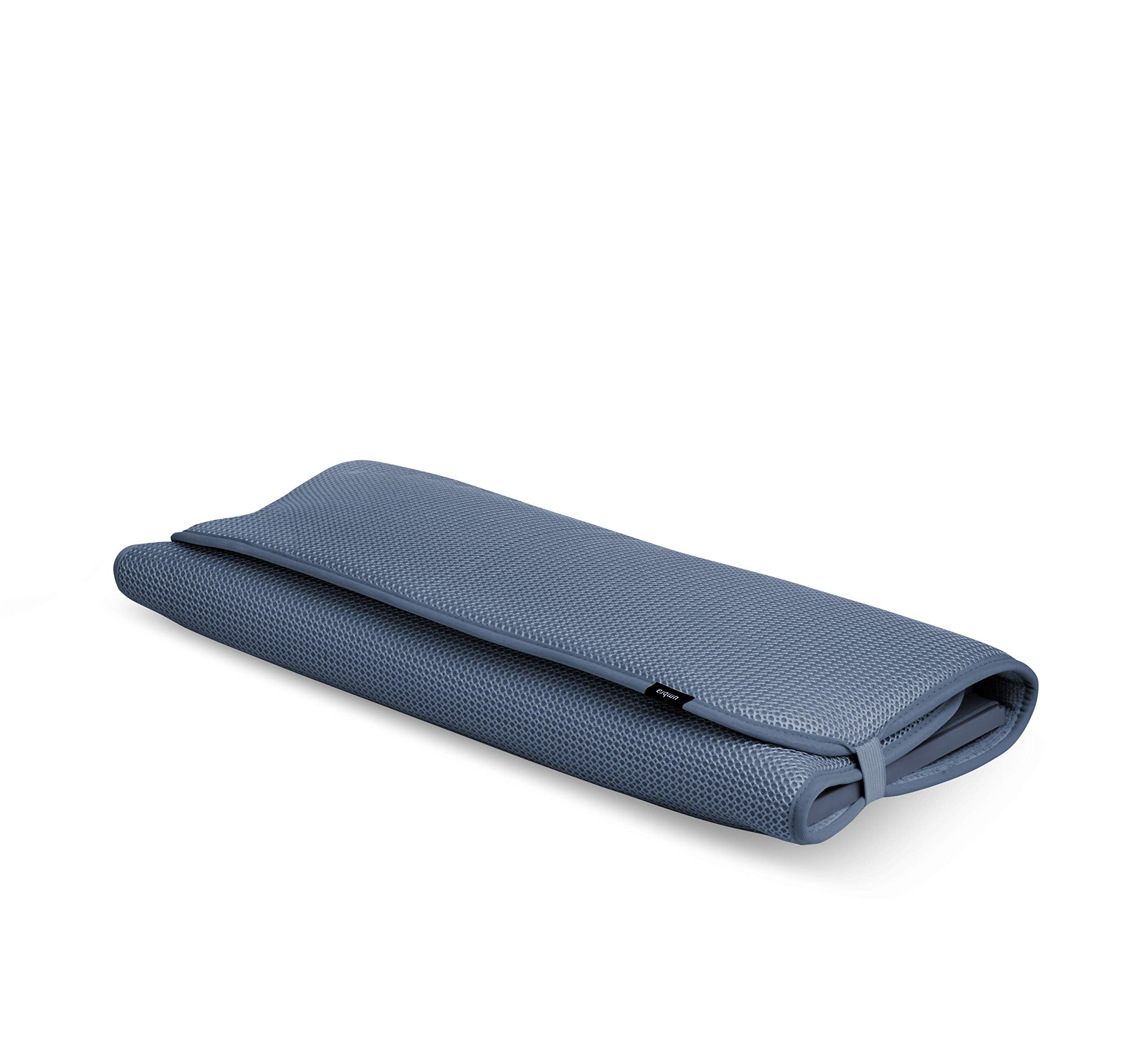 Umbra Udry Dish Rack And Microfiber Drying Mat - Space-Saving Design Folds Up For Easy Storage, Basic Rack, Denim