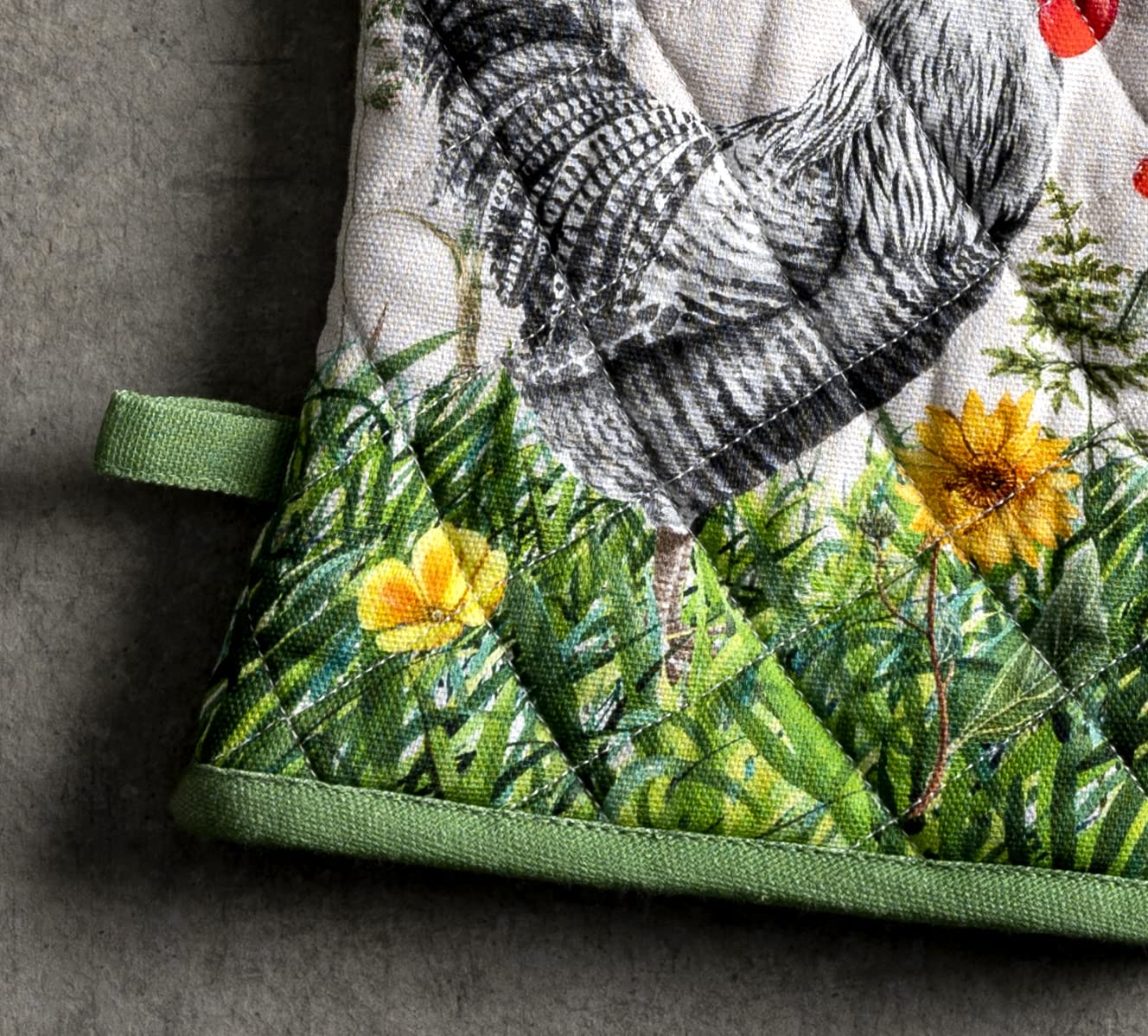 Maison D' Hermine Oven Gloves 100% Cotton Oven Mitt Heat Resistant Bbq Cooking Gloves With Loop For Gifts, Grilling, Microwave,