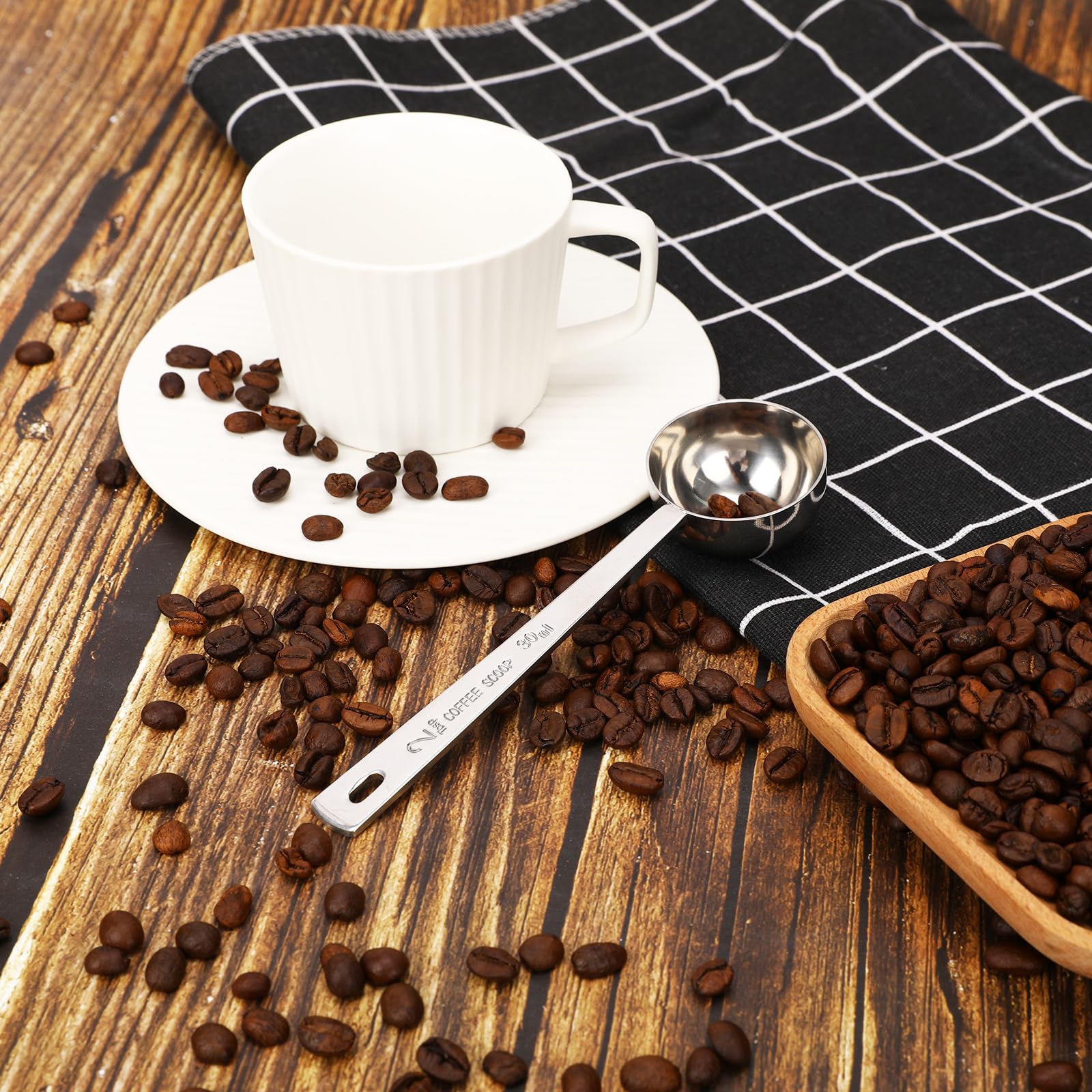 2 Pcs 2 Tablespoon Scoops With Long Handles, 30 Ml Stainless Steel Coffee Measuring Spoon Measuring 2 Tablespoons For Coffee Mil
