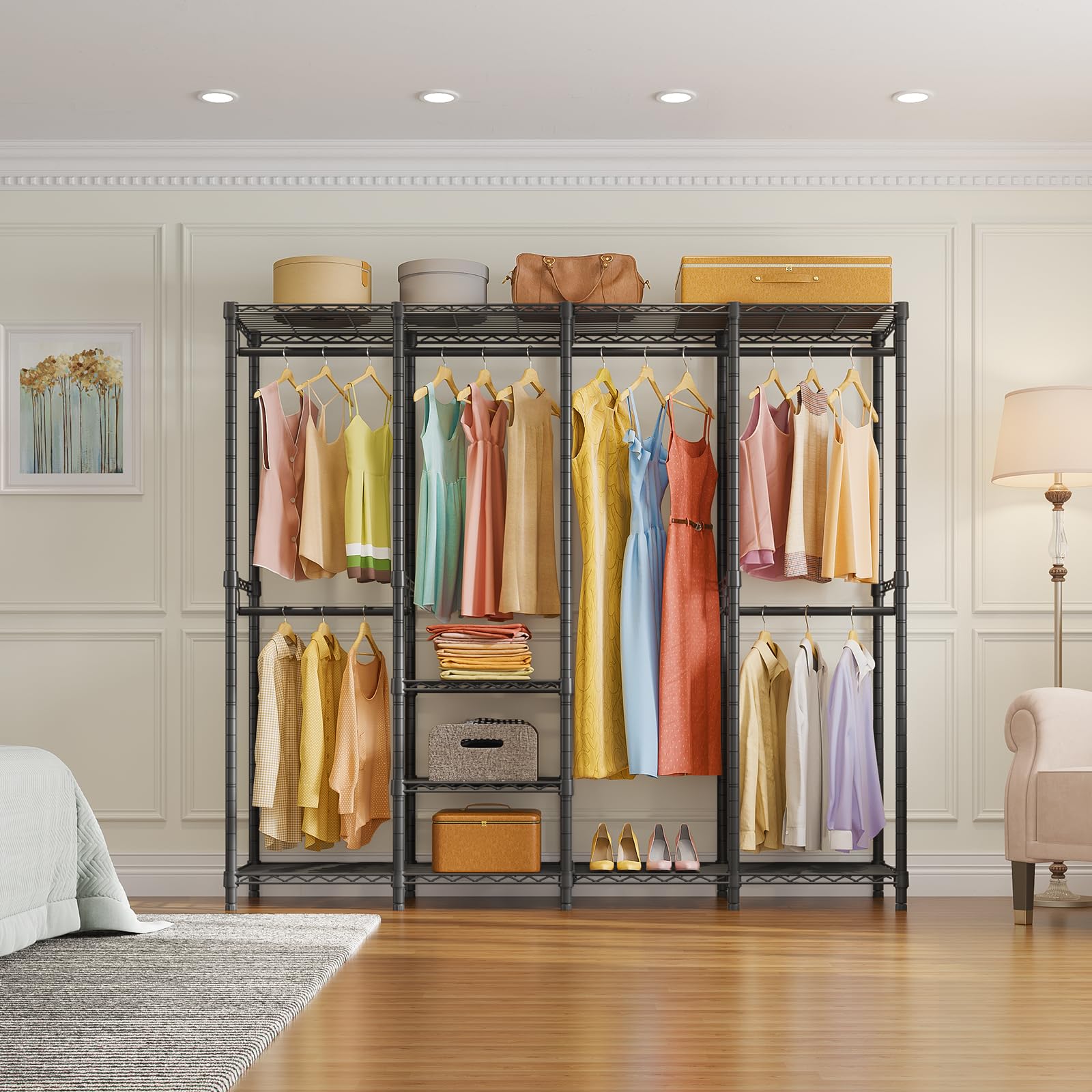 Vipek V40 Medium Garment Rack Heavy Duty Clothes Rack For Hanging Clothes, Multi-Functional Bedroom Clothing Rack Freestanding C