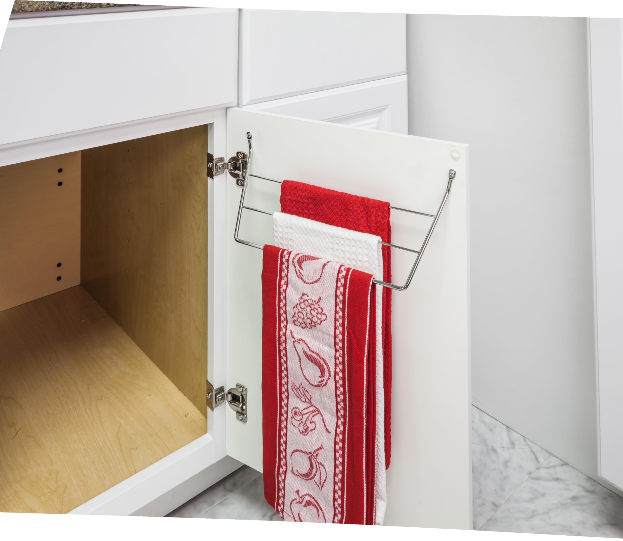 Hardware Resources Door Mount 3-Tier Dishcloth Rack, Chrome
