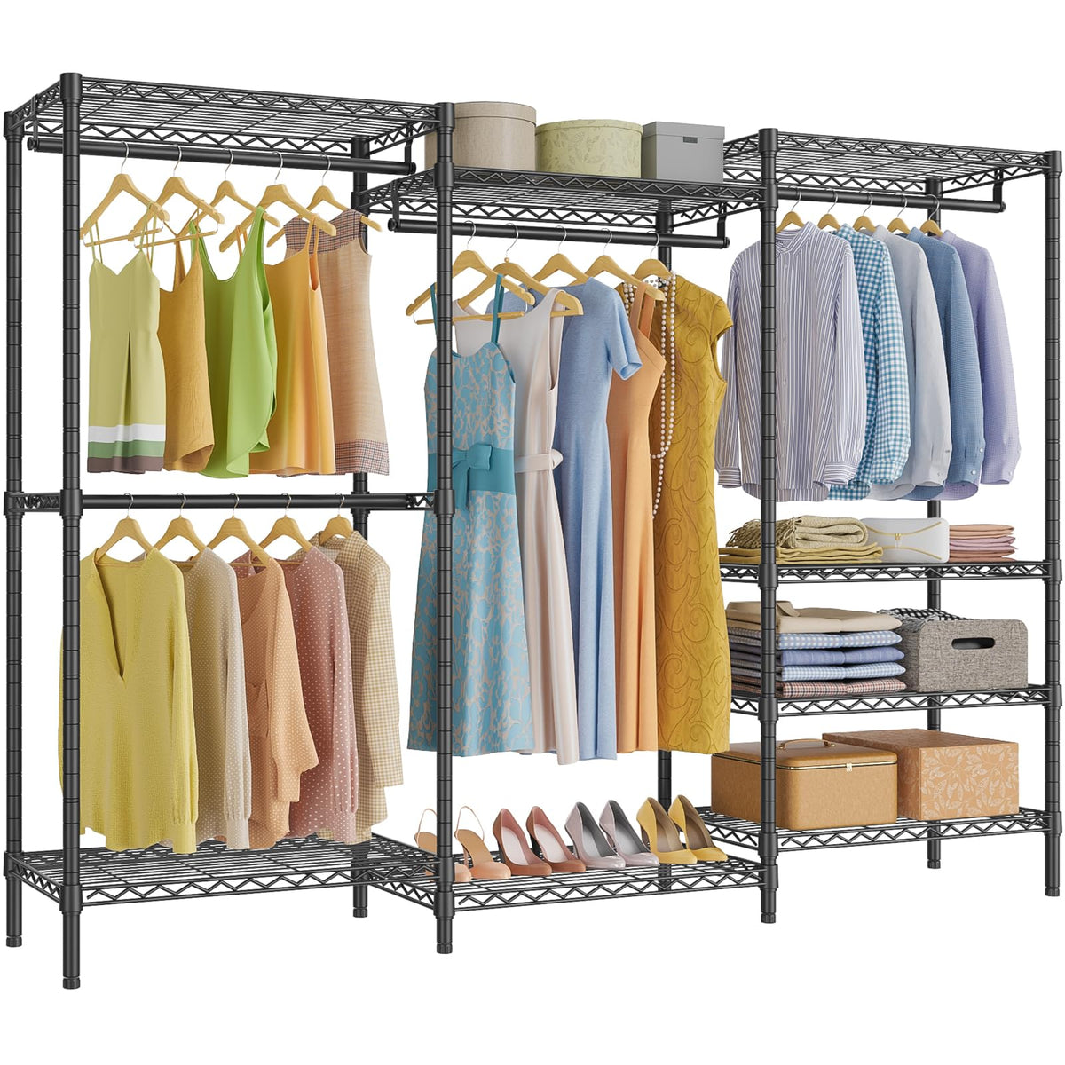 Vipek V5 Plus Large Portable Closet Rack Freestanding Wardrobe Closet, Multi-Functional Clothes Rack Heavy Duty Metal Clothing R