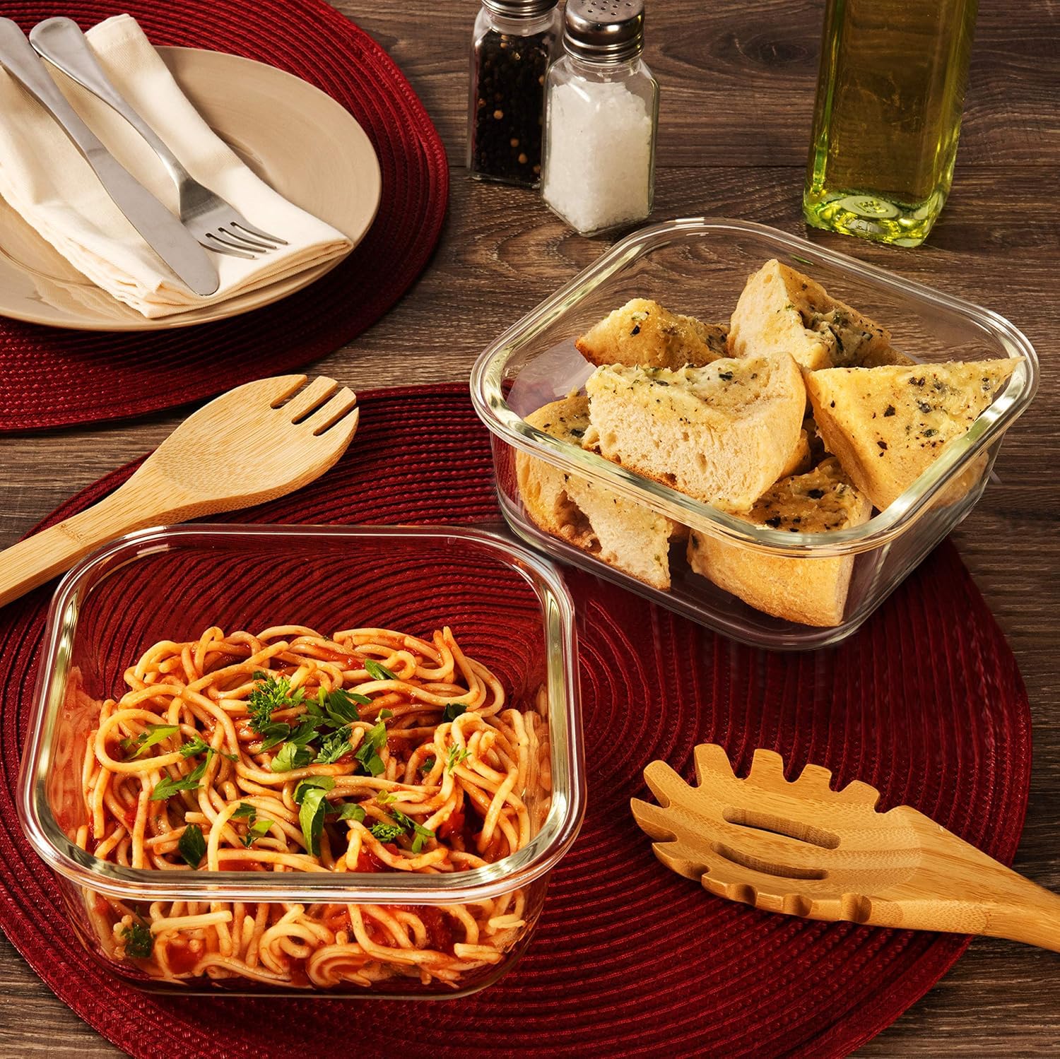 2 Large 1200Ml / 42 Oz Glass Food Storage Containers W/Airtight Lids - Microwave/Oven/Freezer & Dishwasher Safe - Bpa/Pvc Free +