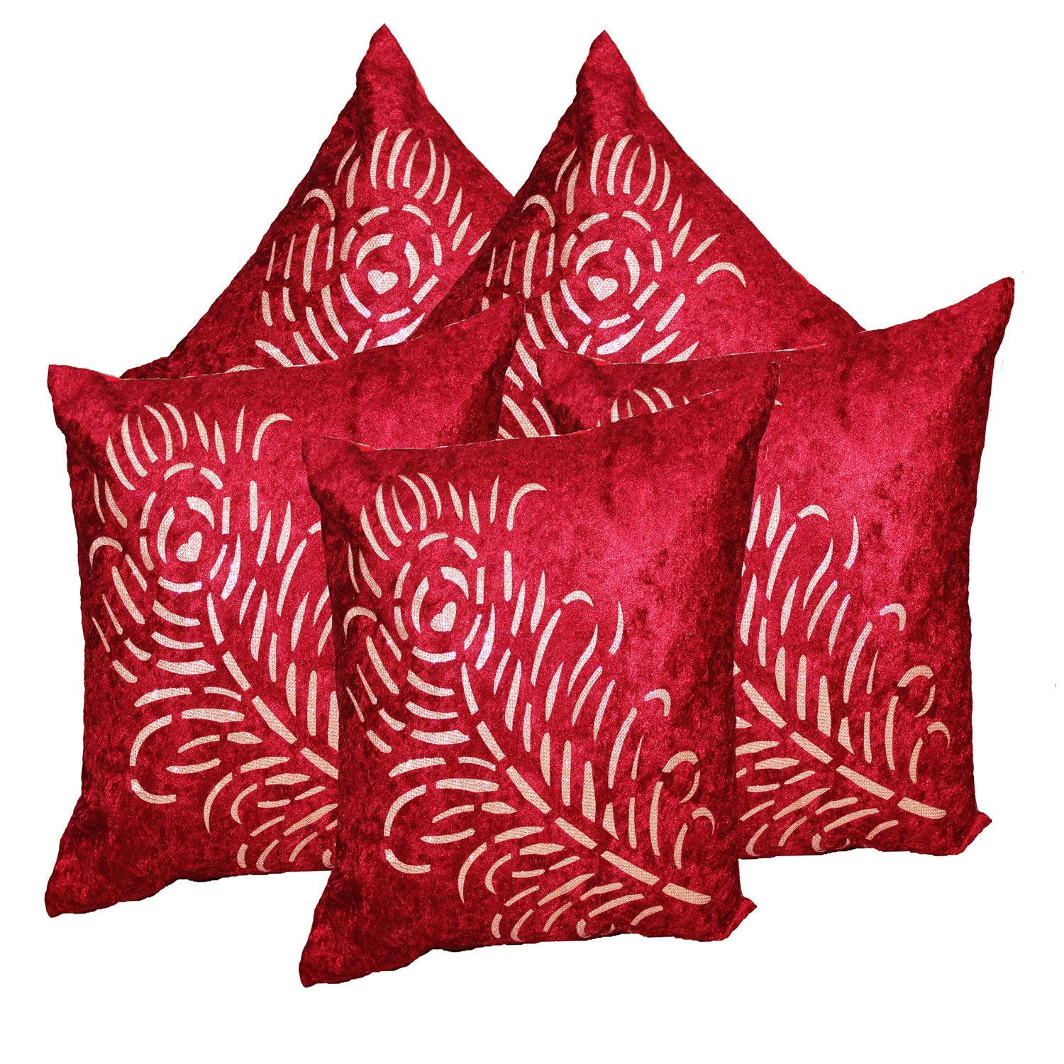 Jdx Micro Fibre Silknise Cushion Filler (40X40Cms, White) - Set Of 5 (Red, 16X16)