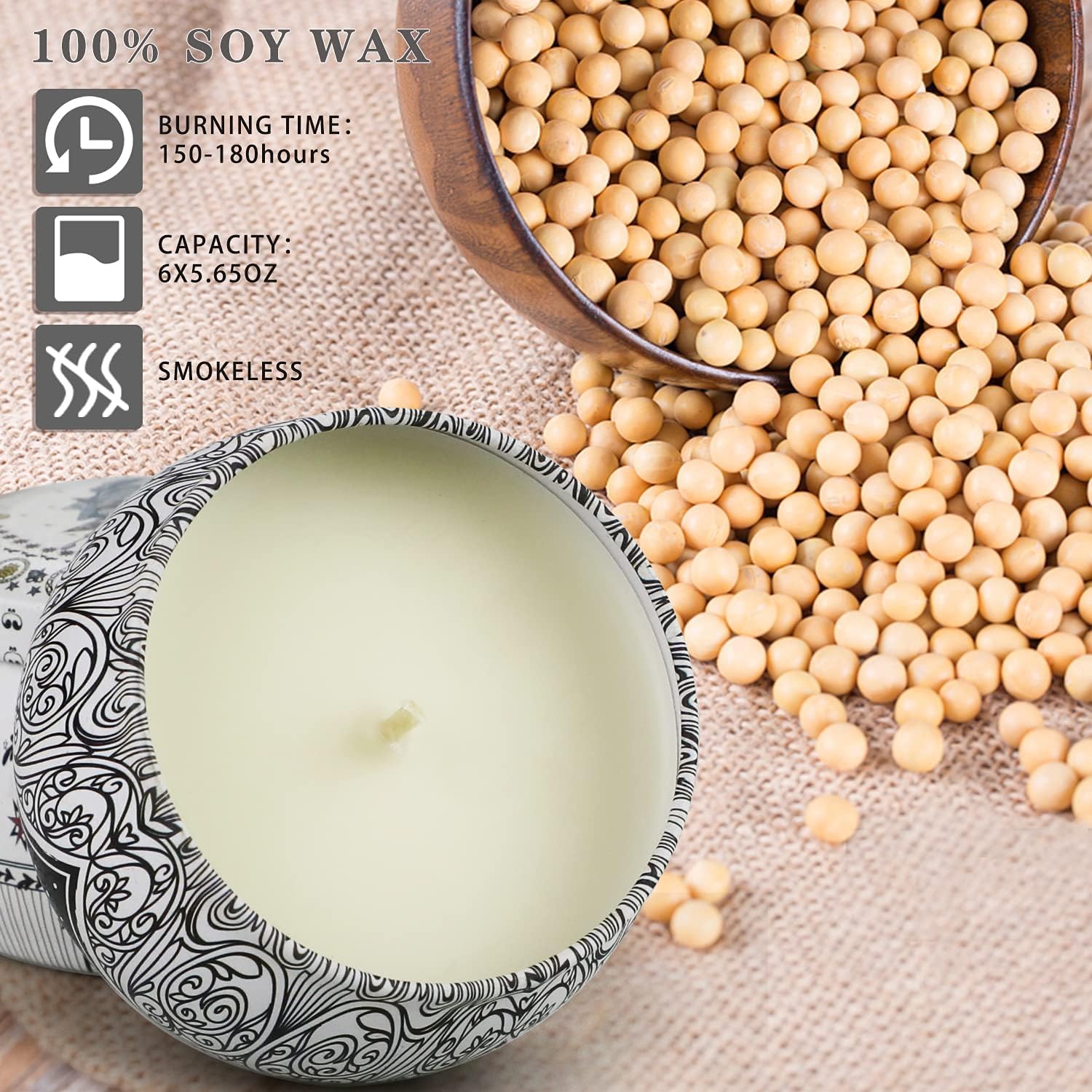 Scented Candles Gift Set 6 Packs,Aromatherapy Candle Gifts for Women,180H Lasting Burn Soy Wax Candles Bulk for Home Scented,Ide