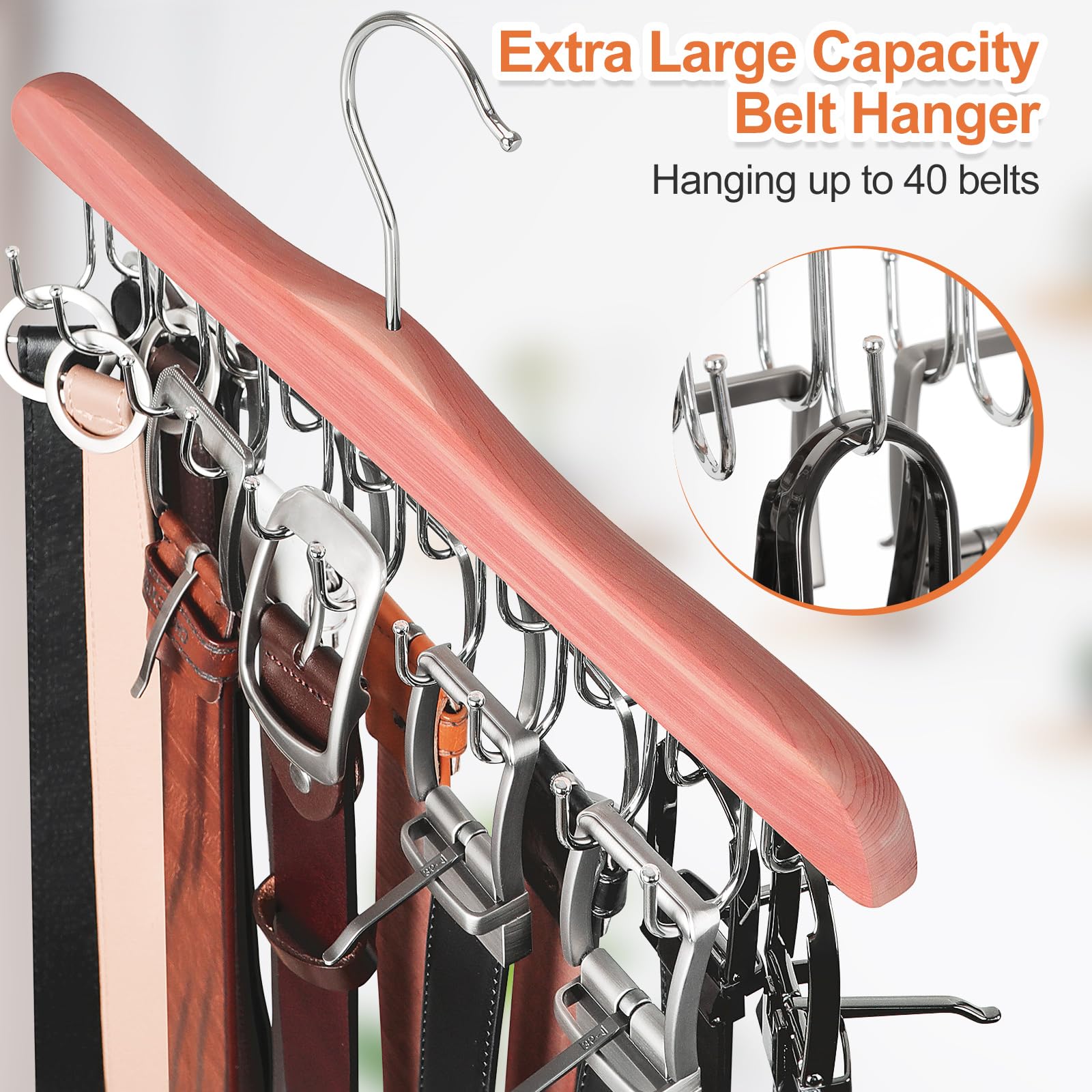 Topia Hanger Bra Hangers For Closet Organizer, Cedar Wooden Hangers With 20 Hooks, 2 Packs Hold Up To 80 Bras, Tank Top Hanger S