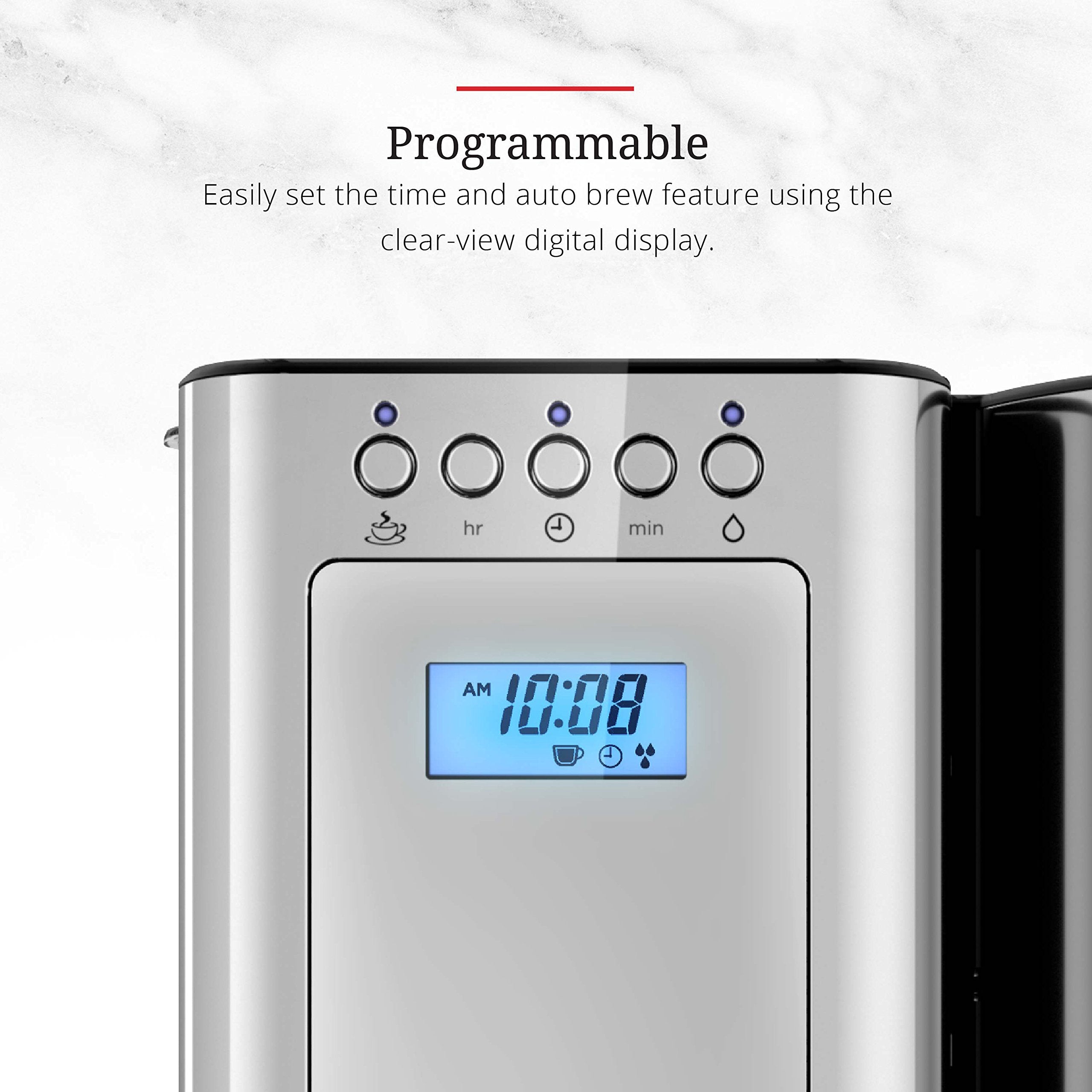 Russell Hobbs 8-Cup Coffeemaker, Silver Stainless Steel, Model CM8100GYR