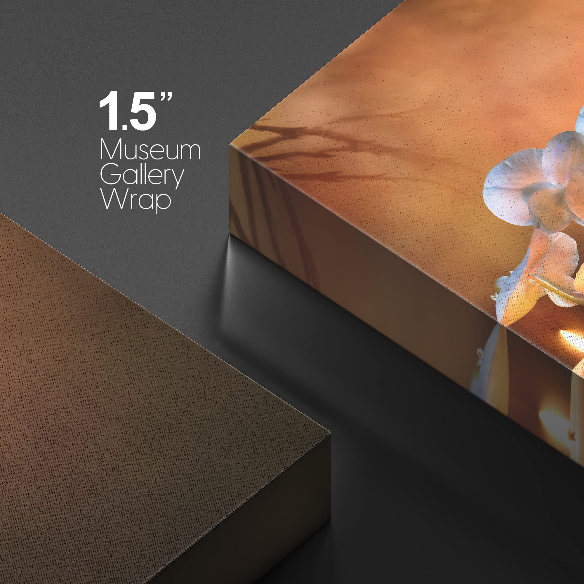 Wall26 Canvas Print Wall Art Relaxing Candle White Orchid Flower Massage Stones Jungle Leaf Nature Yoga Photography Modern Art C