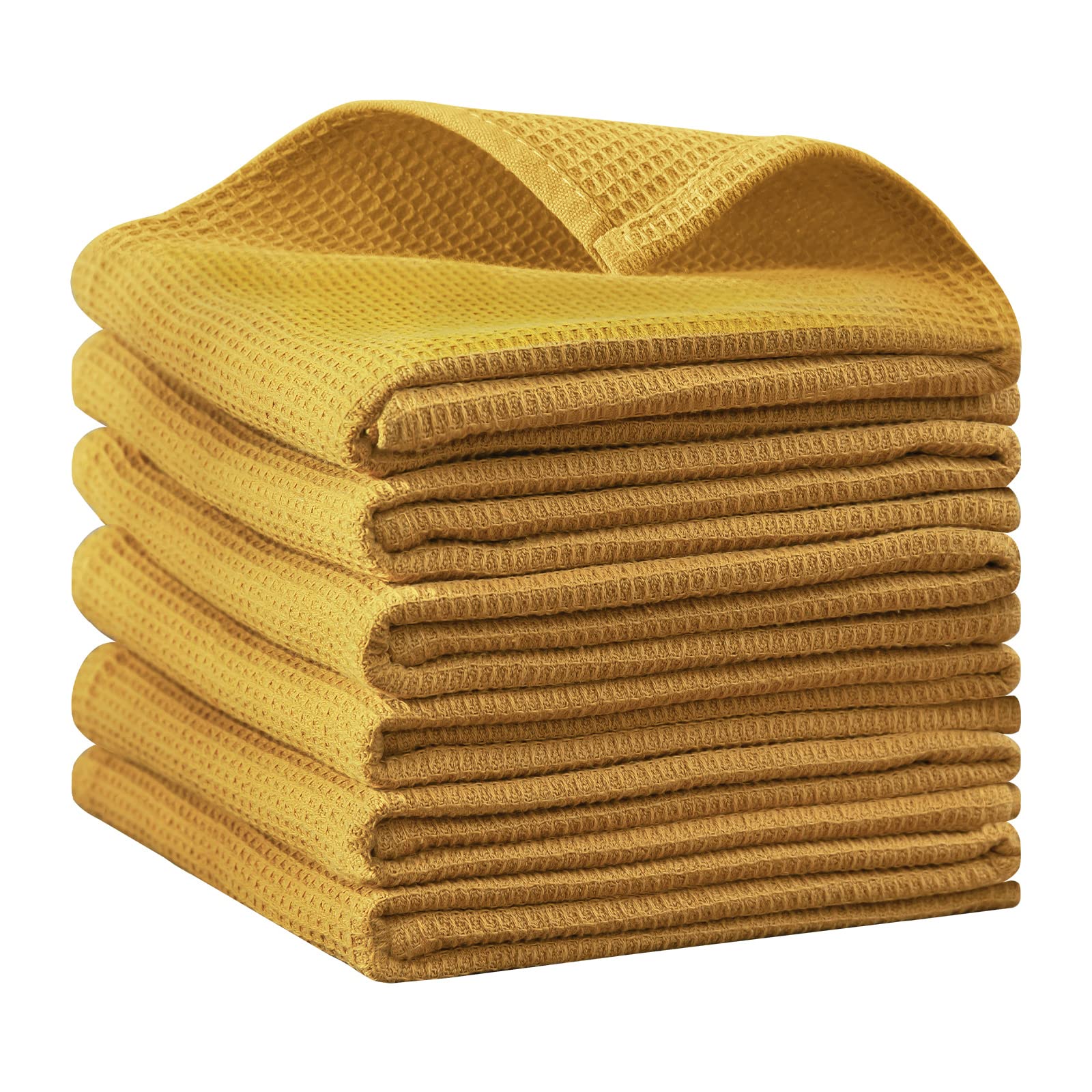 Quiltina Kitchen Towels 100% Cotton Absorbent Dish Towels Set, Waffle Weave Hand Towels, Ultra Soft Dish Drying Towels, Quick Dr