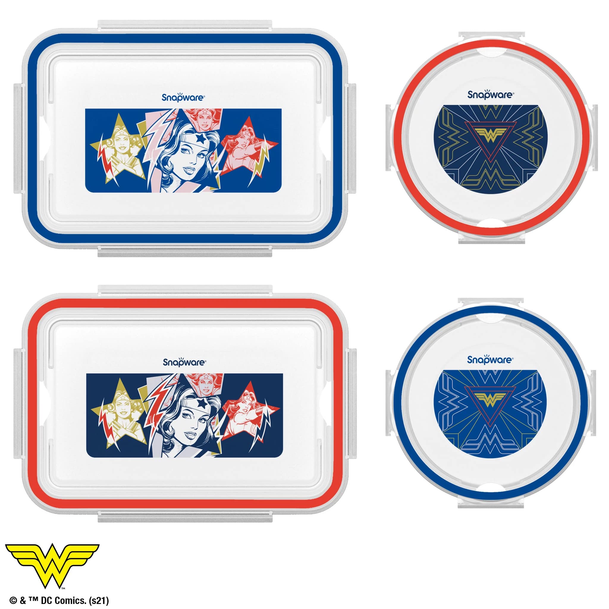 Snapware 8-Pc Plastic Food Storage Containers Set, 4.6-Cup & 3-Cup Meal Prep Containers With Lid, Bpa-Free Lids With 4 Tab Locki