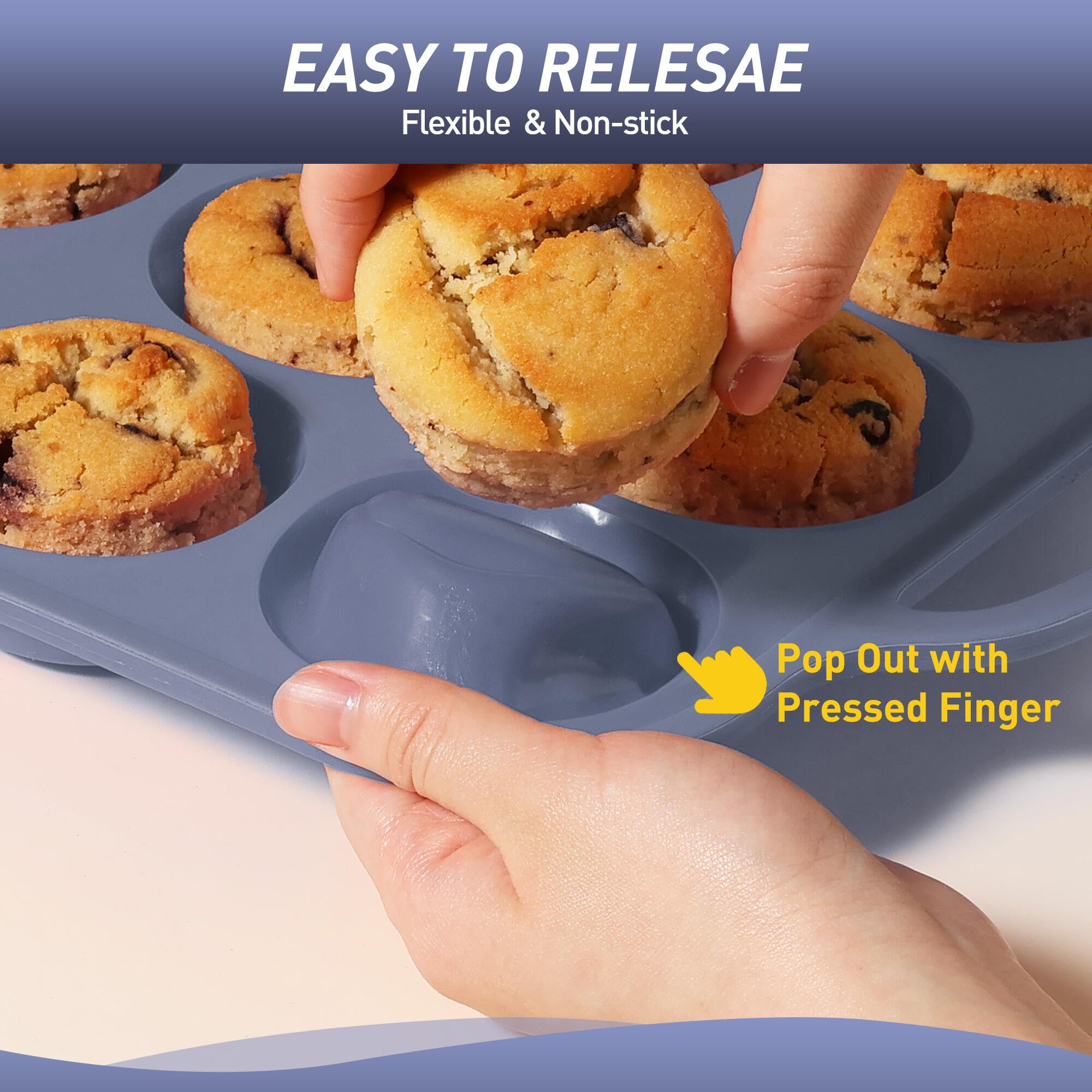 24 Cups Silicone Muffin Pan with Metal Reinforced Frame Mini Size Cupcake Tray Egg Mold Kitchen Stuff Accessories New Home Essen