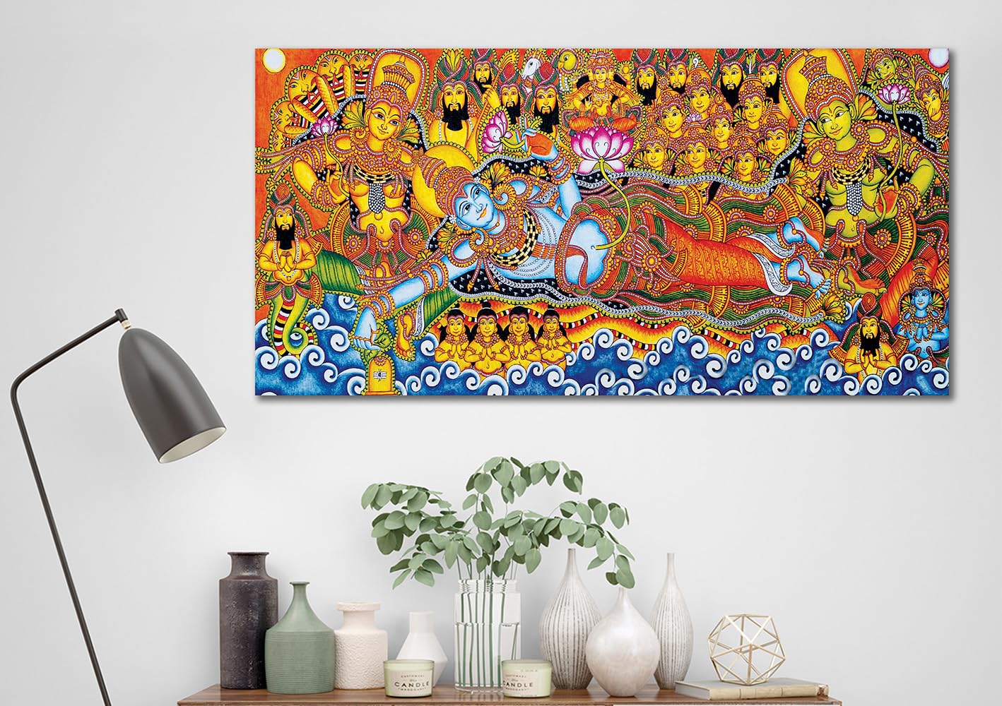 Namaste Home - Krishna Painting - Traditional - Canvas Painting for Home and Office Decoration Wall Painting Without Frame (Cott