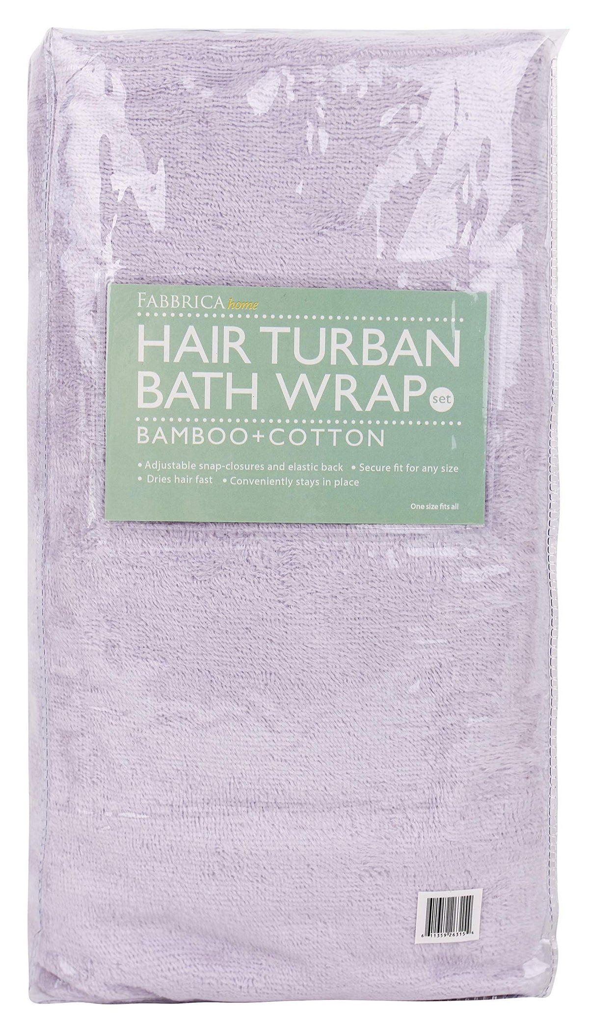 FABBRICA Home Natural Rayon Made from Bamboo Super Absorbent Quick Dry Spa Bath Wrap Shower Skirt and Hair Drying Turban - 2pc S