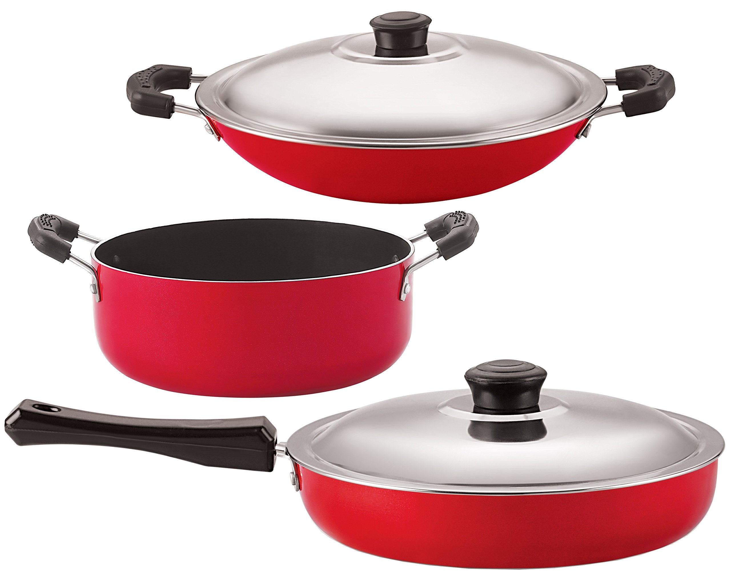 Nirlon NonStick Aluminium Gas Compatible 3 Piece Kitchen Essentials Combo Set