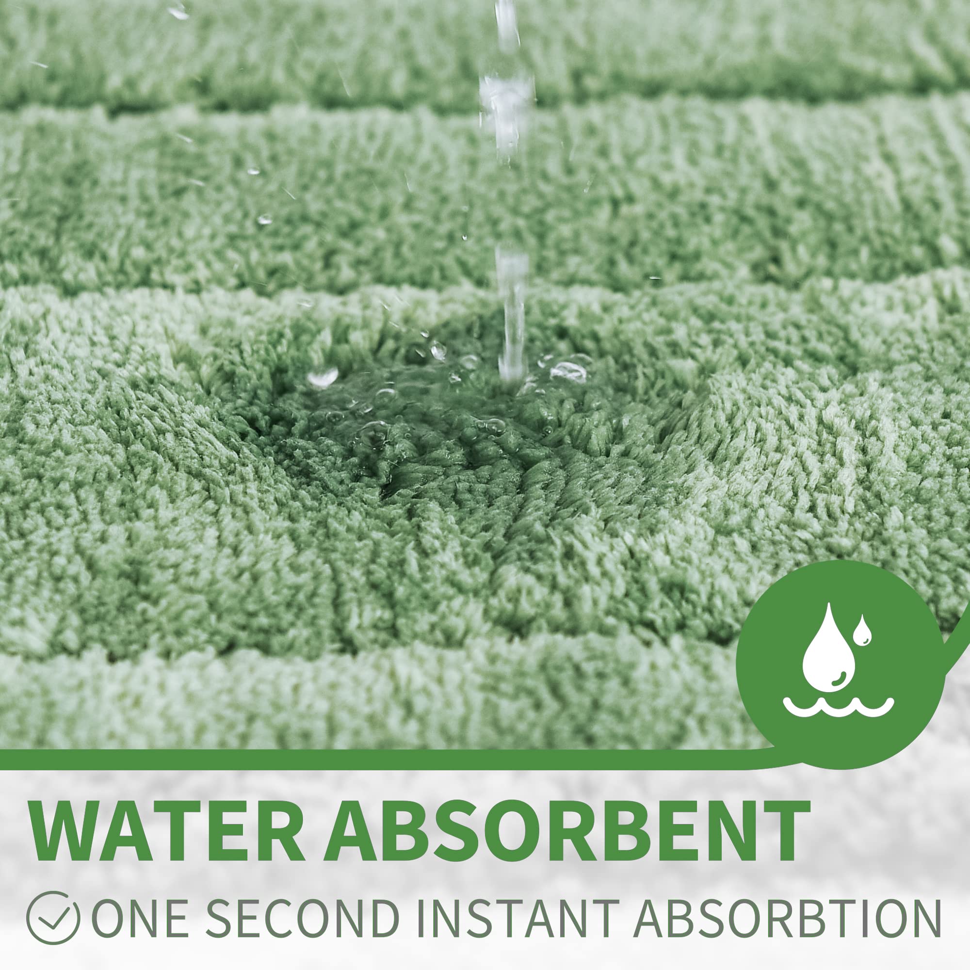 Granny Says Sage Green Bathroom Rugs Non Slip, 24'' X 36'', Large Bathroom Rugs Washable, Bath Rugs For Bathroom,Bath Mats For B