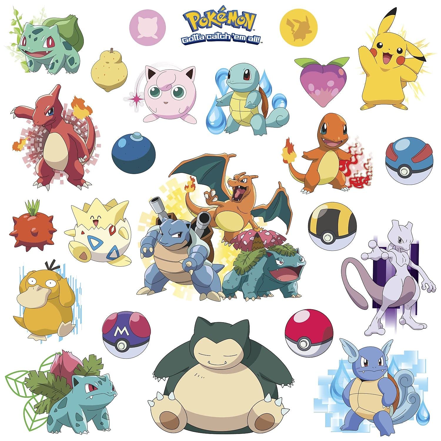 Roommates Rmk2535Scs Pokemon Iconic Peel And Stick Wall Decals
