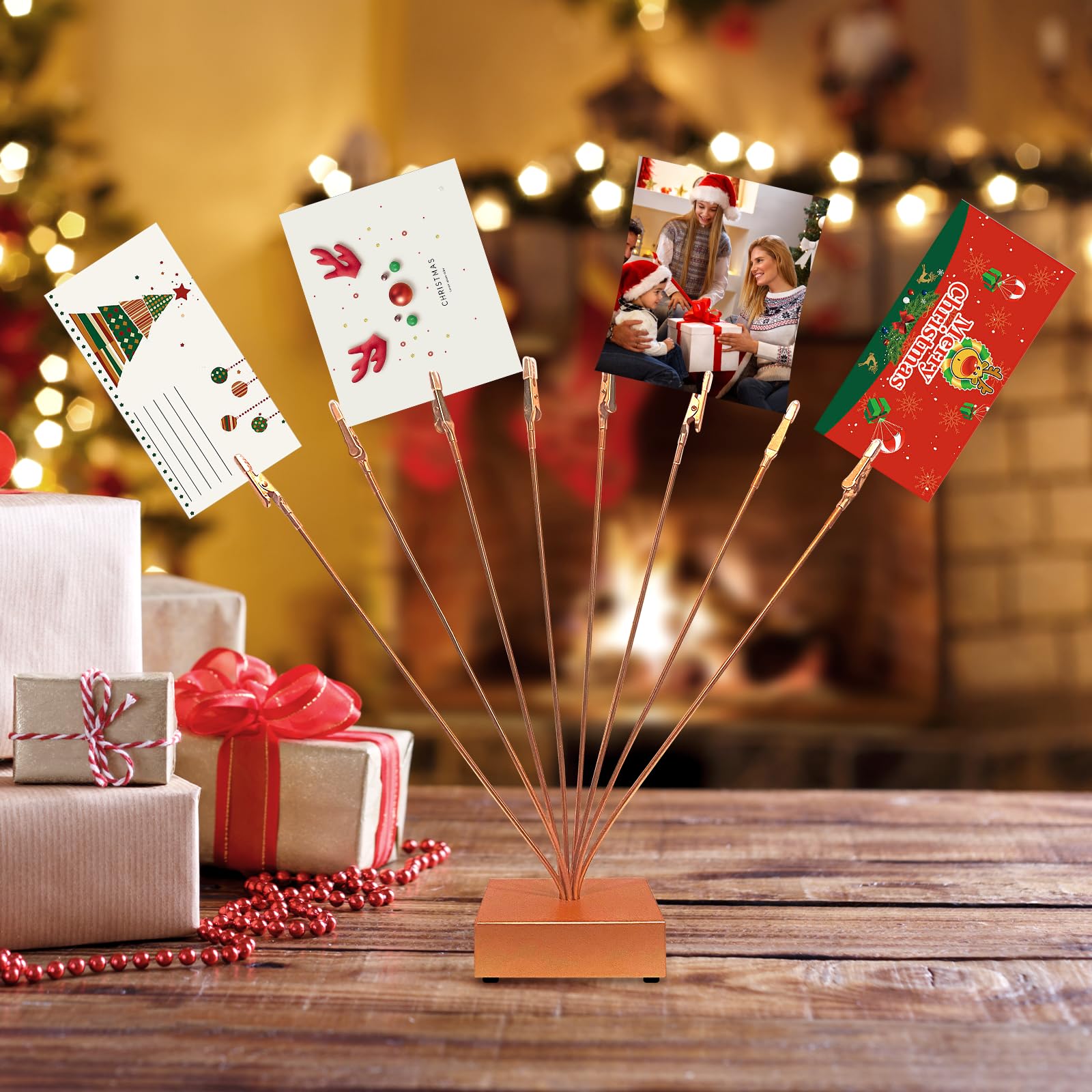 Photo Tree Holder Clip Cube Base,8 - Branch Money Trees Gift Card Holder with Clips,Picture Holder Stand for Christmas Wedding G