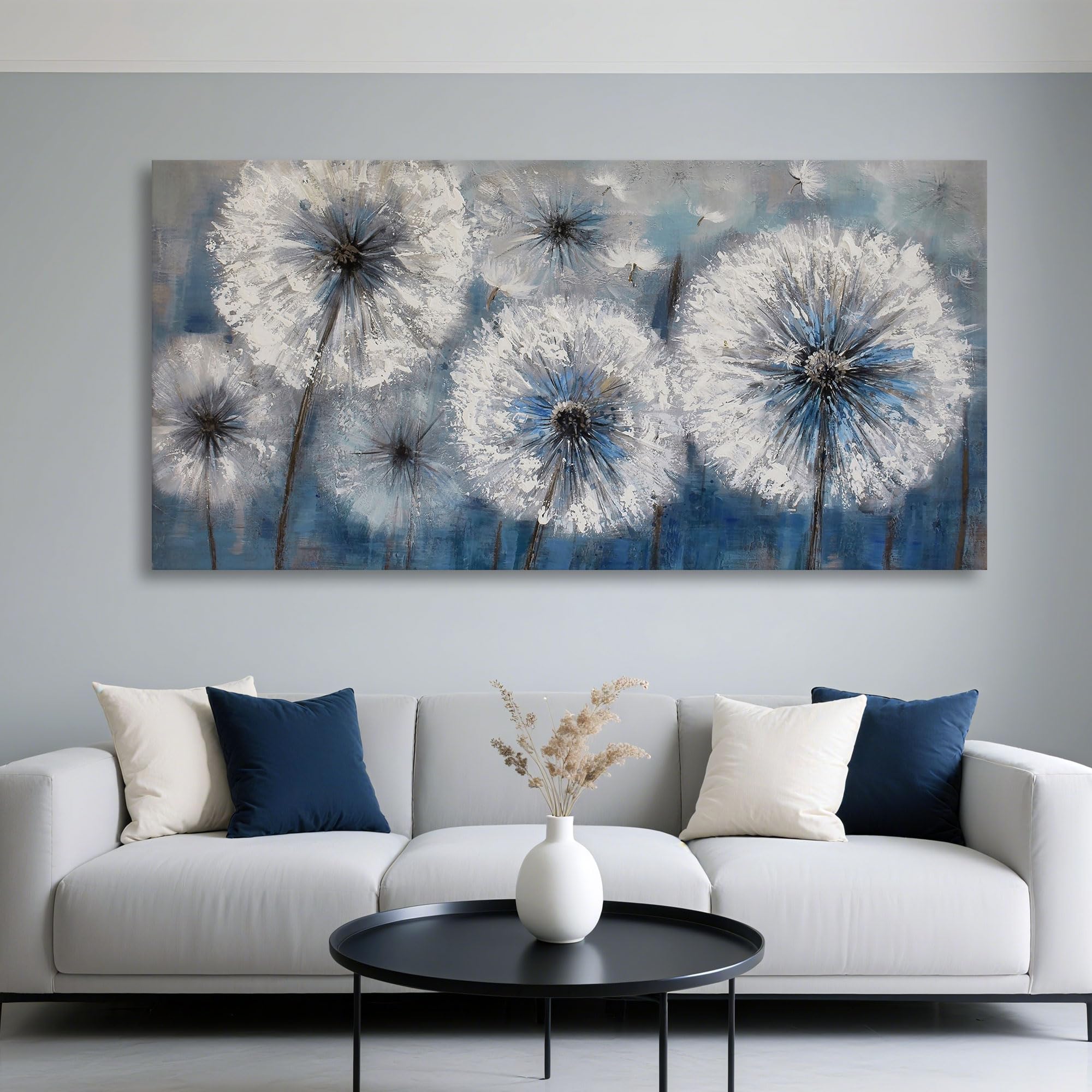 Dandelion Painting Wall Art Canvas Print Picture For Living Room Large White Flower Flora Home Bedroom Decoration Modern Framed