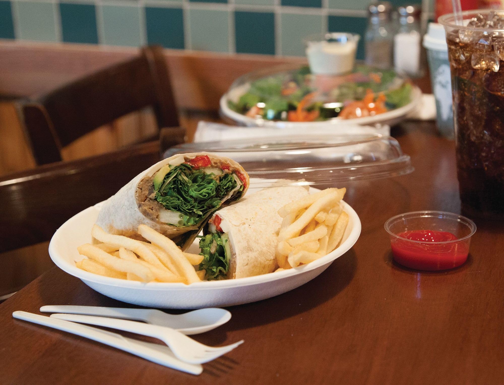 Eco Products Compostable 9'' Shallow Bowls Plates, Case Of 400, Disposable White Molded Fiber, Round, Tree-Free, Stronger Than P