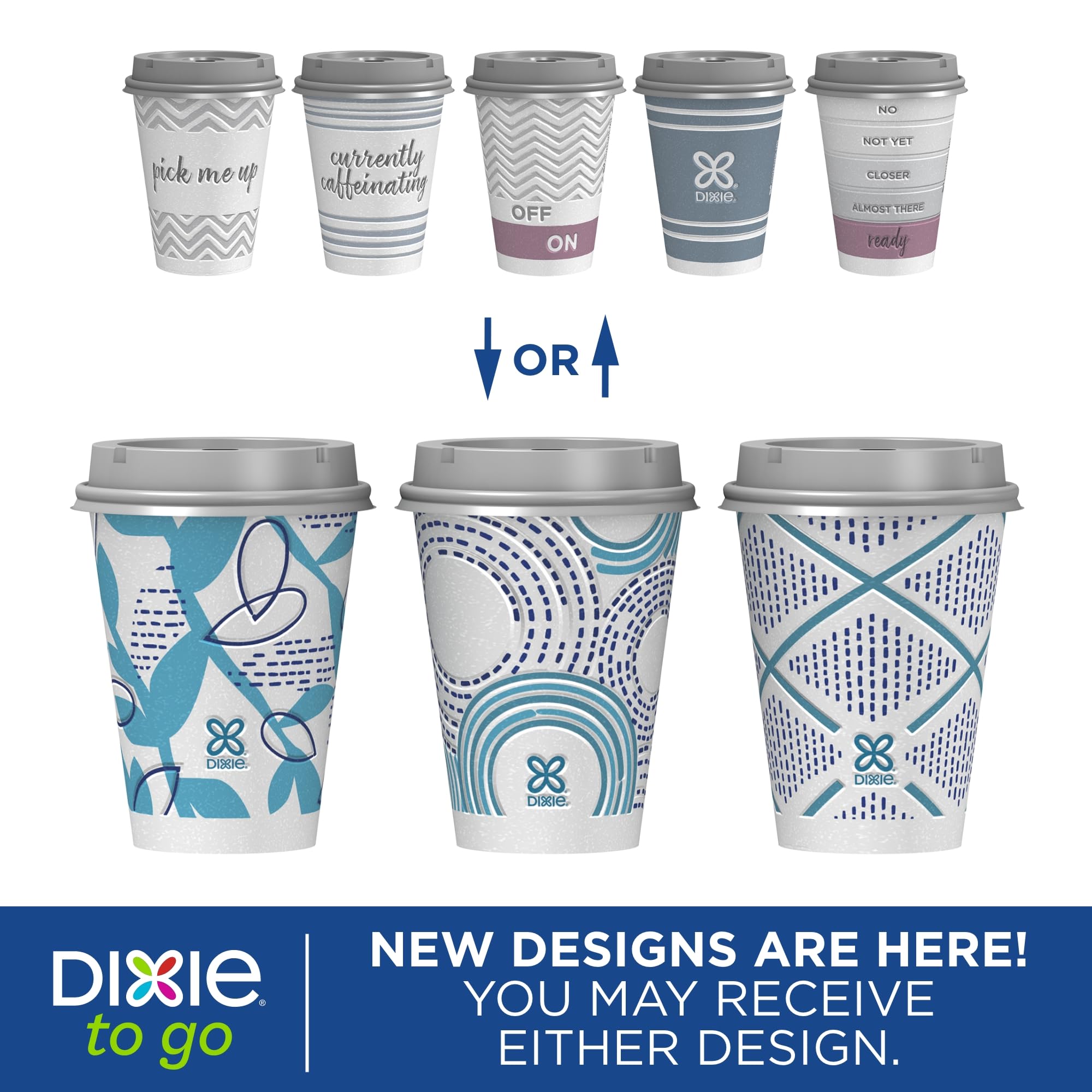 Dixie To Go Paper Coffee Cups With Lids, 12 Oz, 26 Ct, Disposable Insulated Paper Cups For On-The-Go Hot Or Cold Beverages
