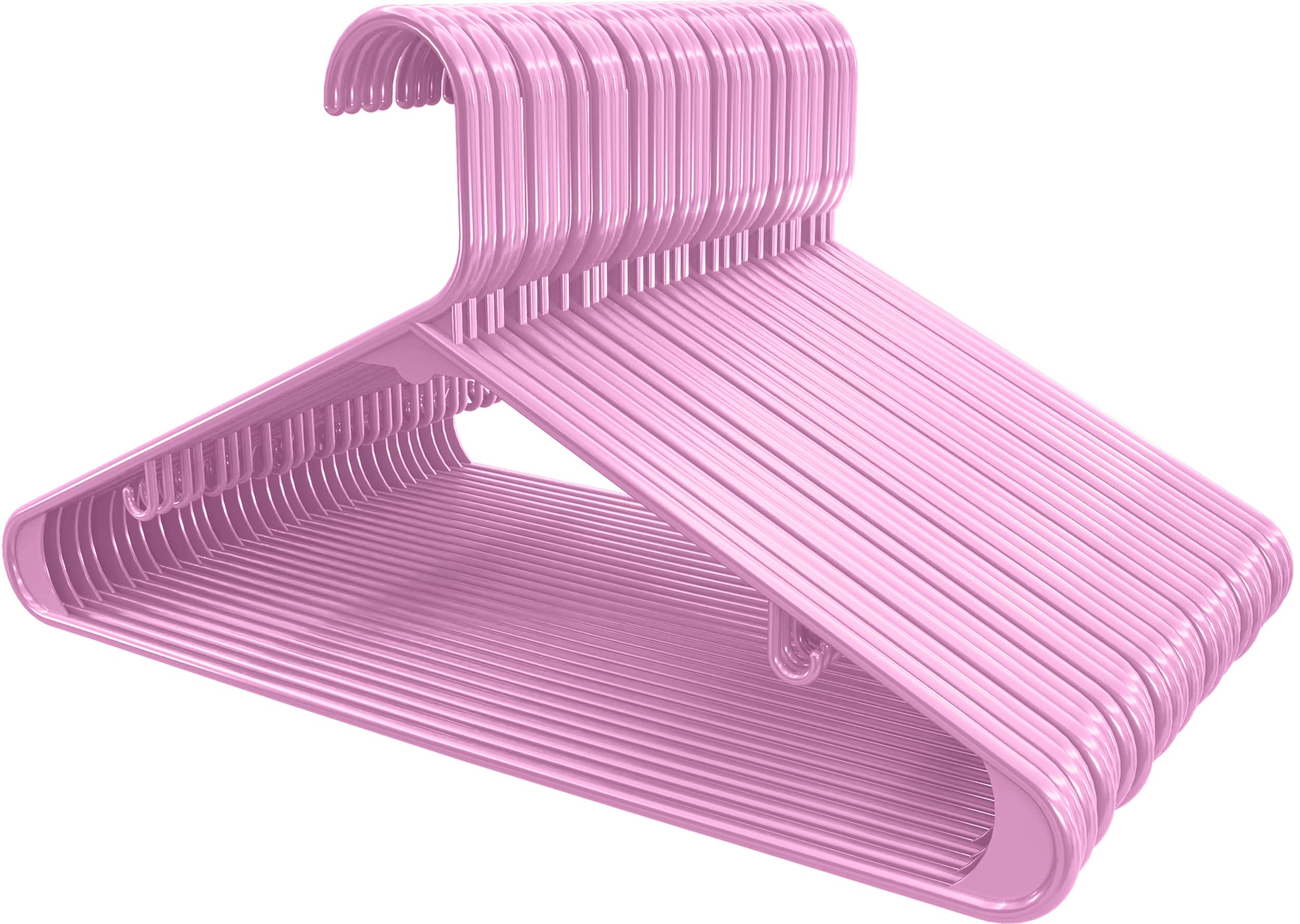 Utopia Home Plastic Hangers 50 Pack - Clothes Hanger with Hooks - Skirt Hangers - Durable & Space Saving Coat Hanger - Heavy Duty Pink Hangers for Coats  Skirts  Pants  Dress  Etc.