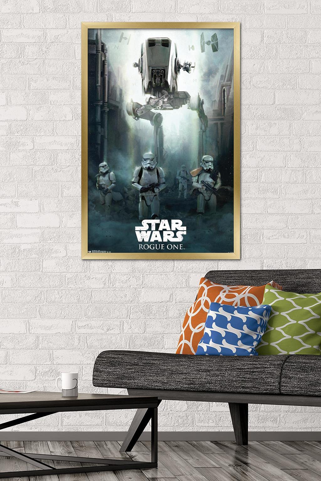 Trends International Star Wars: Rogue One - Siege Wall Poster, 22.375'' X 34'', Gold Framed Version