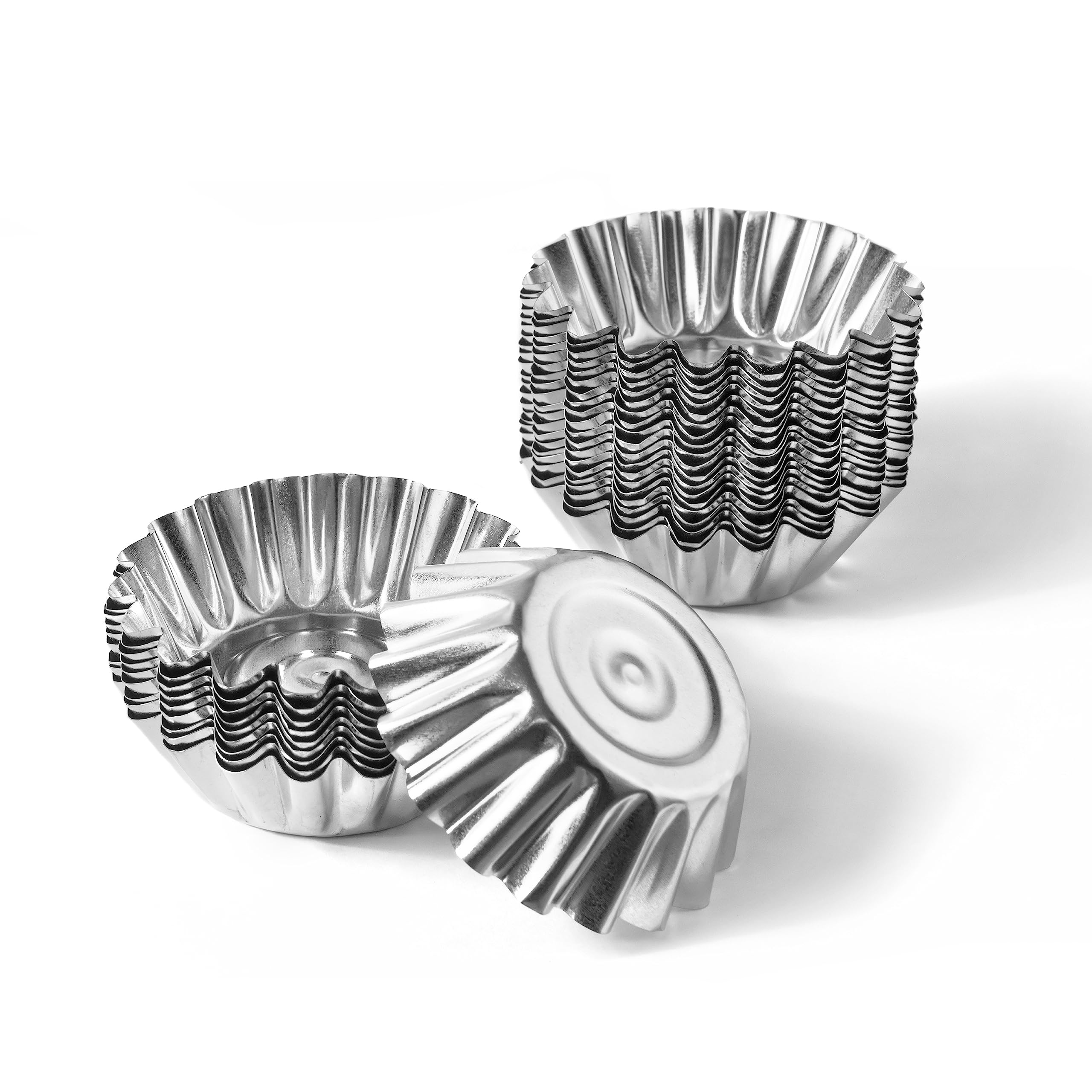 Ofxdd Muffin Cups For Kitchen Baking 2.36 Inch - Metal Egg Tart Molds For Baking, 30 Pcs - Reusable Mini Tart Tins And Cupcake