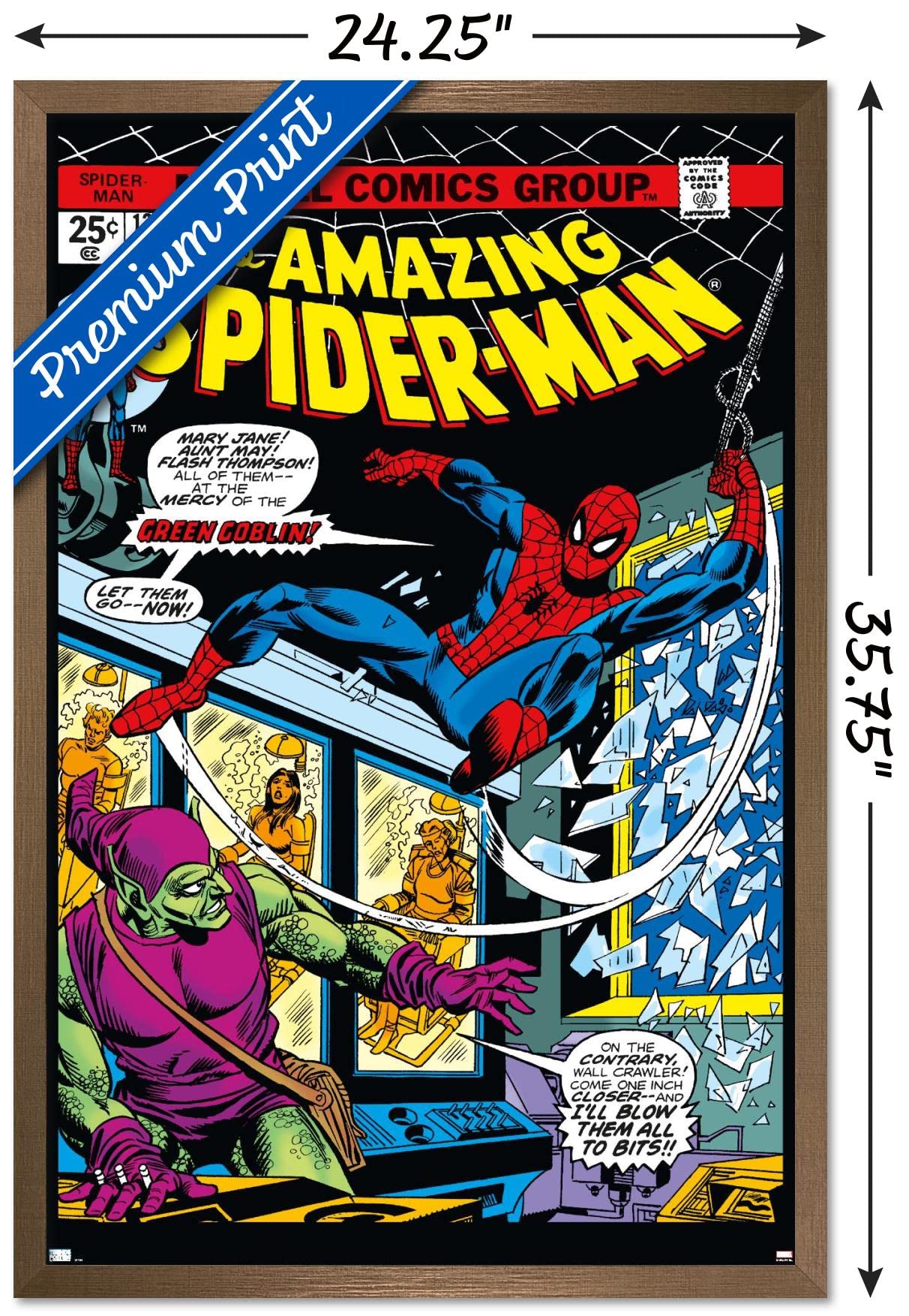 Trends International Marvel Comics - Spider-Man - Amazing Spider-Man #137 Wall Poster, 22.37'' X 34.00'', Bronze Framed Version