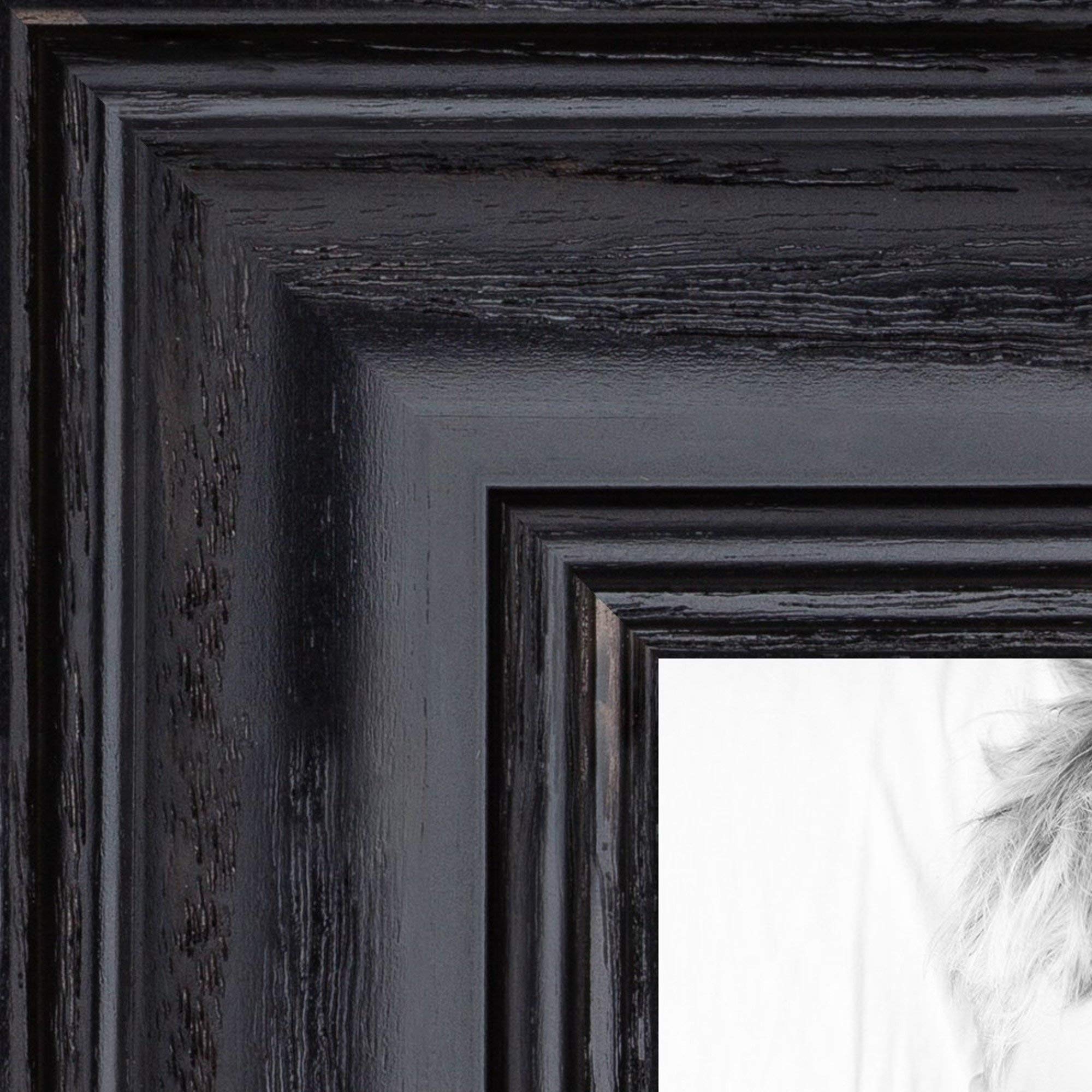 ArtToFrames 11x24 inch Black Stain on Solid Red Oak Wood Picture Frame, 2WOM0066-59504-YBLK-11x24