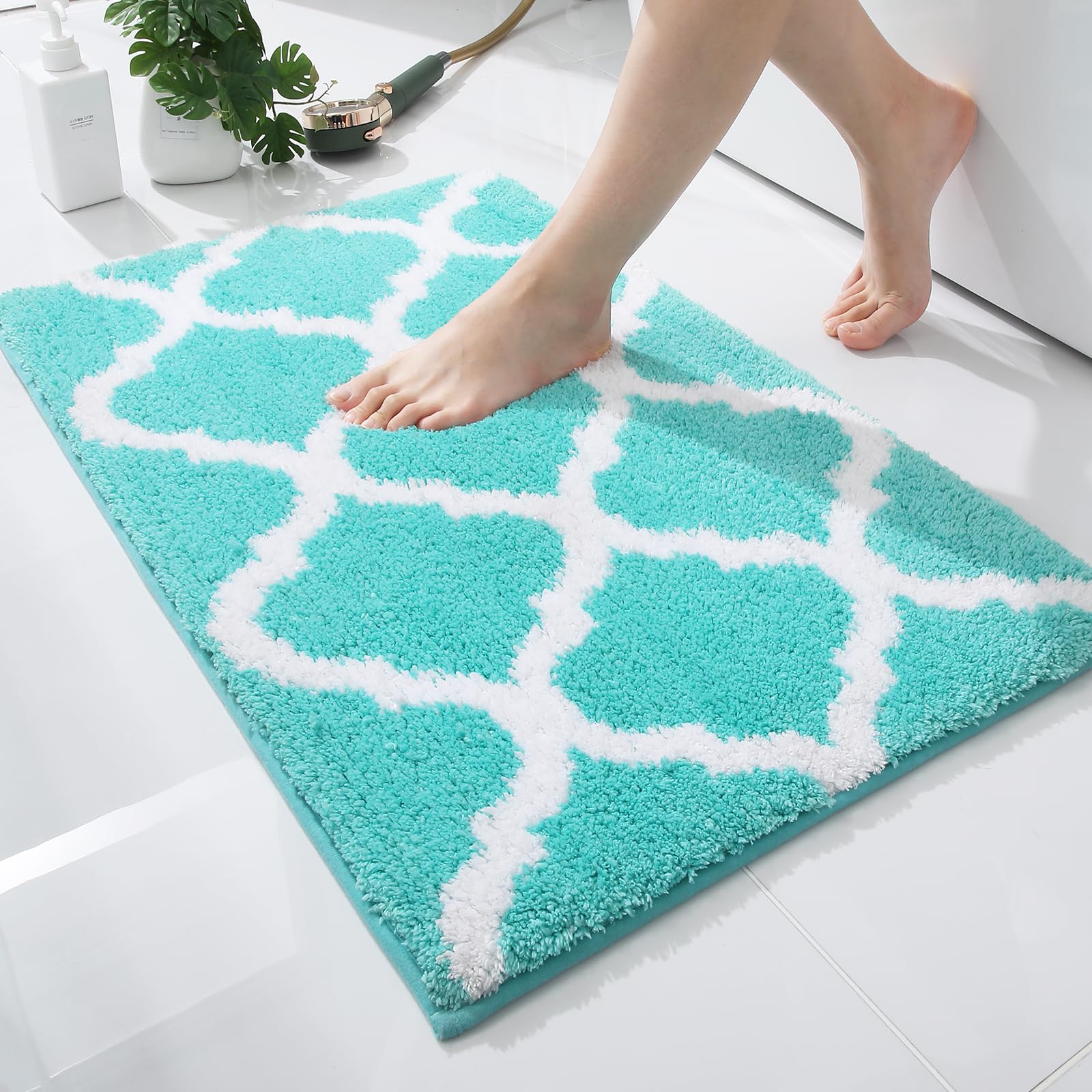 Olanly Bathroom Rugs 30X20, Soft And Absorbent Microfiber Bath Rugs, Non-Slip Shaggy Shower Carpet, Machine Wash Dry, Bath Mats