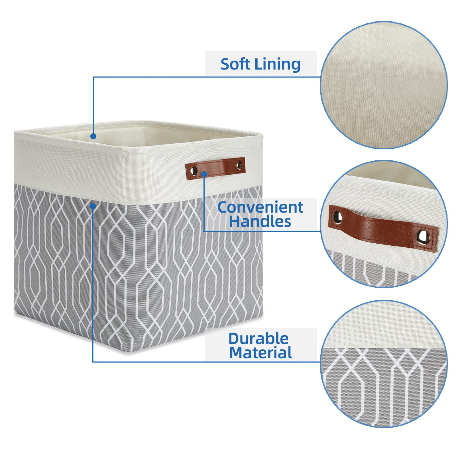 Temary Collapsible Baskets 13 Inch Storage Cubes For Organizing, Storage Baskets For Shelves, 4 Pack Fabric Storage Cubes Bins F