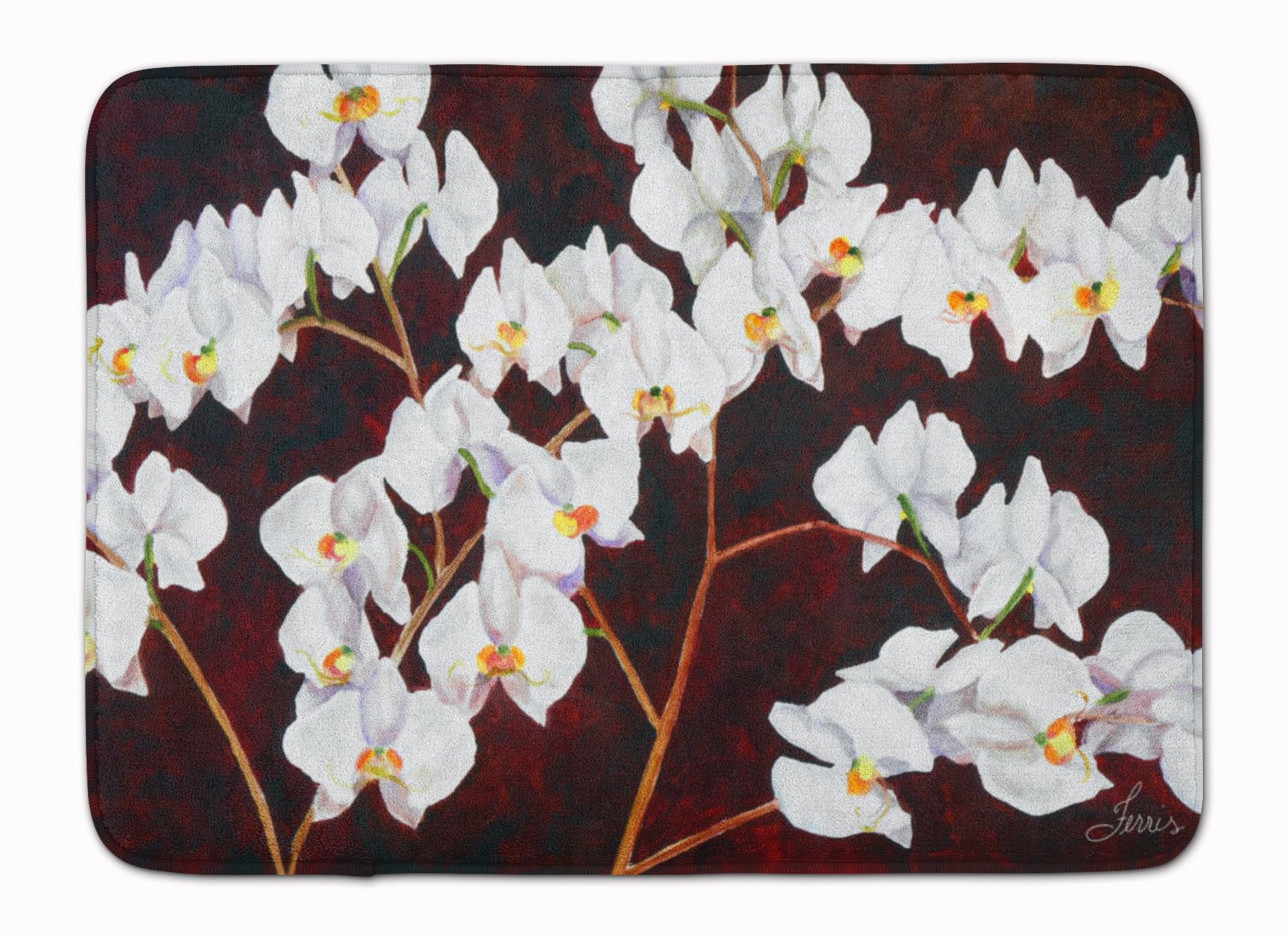 Orchids by Ferris Hotard Machine Washable Memory Foam Mat