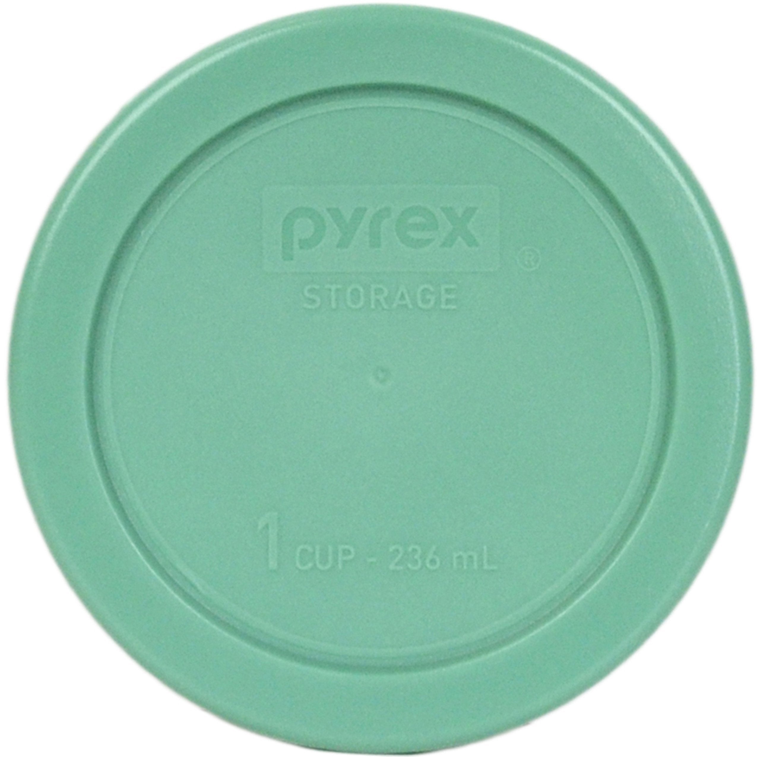 Pyrex 7202-Pc 1-Cup Green Plastic Food Storage Lid, Made In Usa - 10 Pack