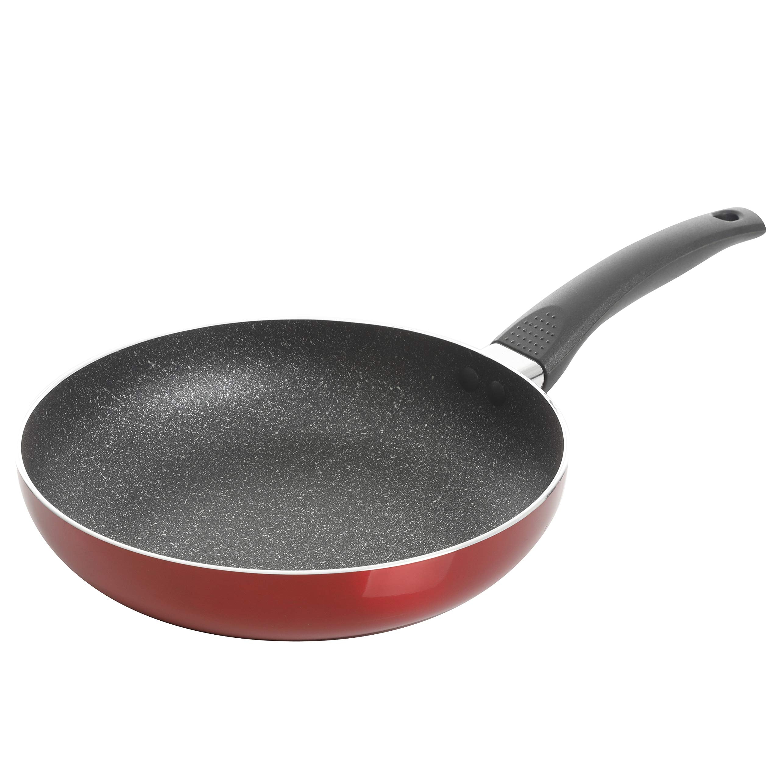 Oster Merrion 12 Metallic Red Aluminum Fry Pan With Black Speckle
