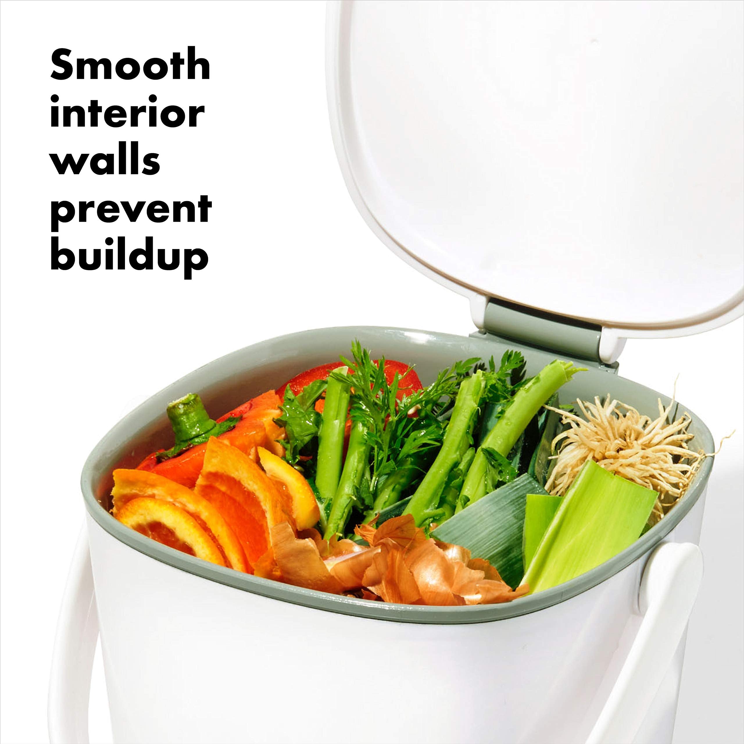 Oxo Good Grips Easy-Clean Compost Bin, White - 0.75 Gal