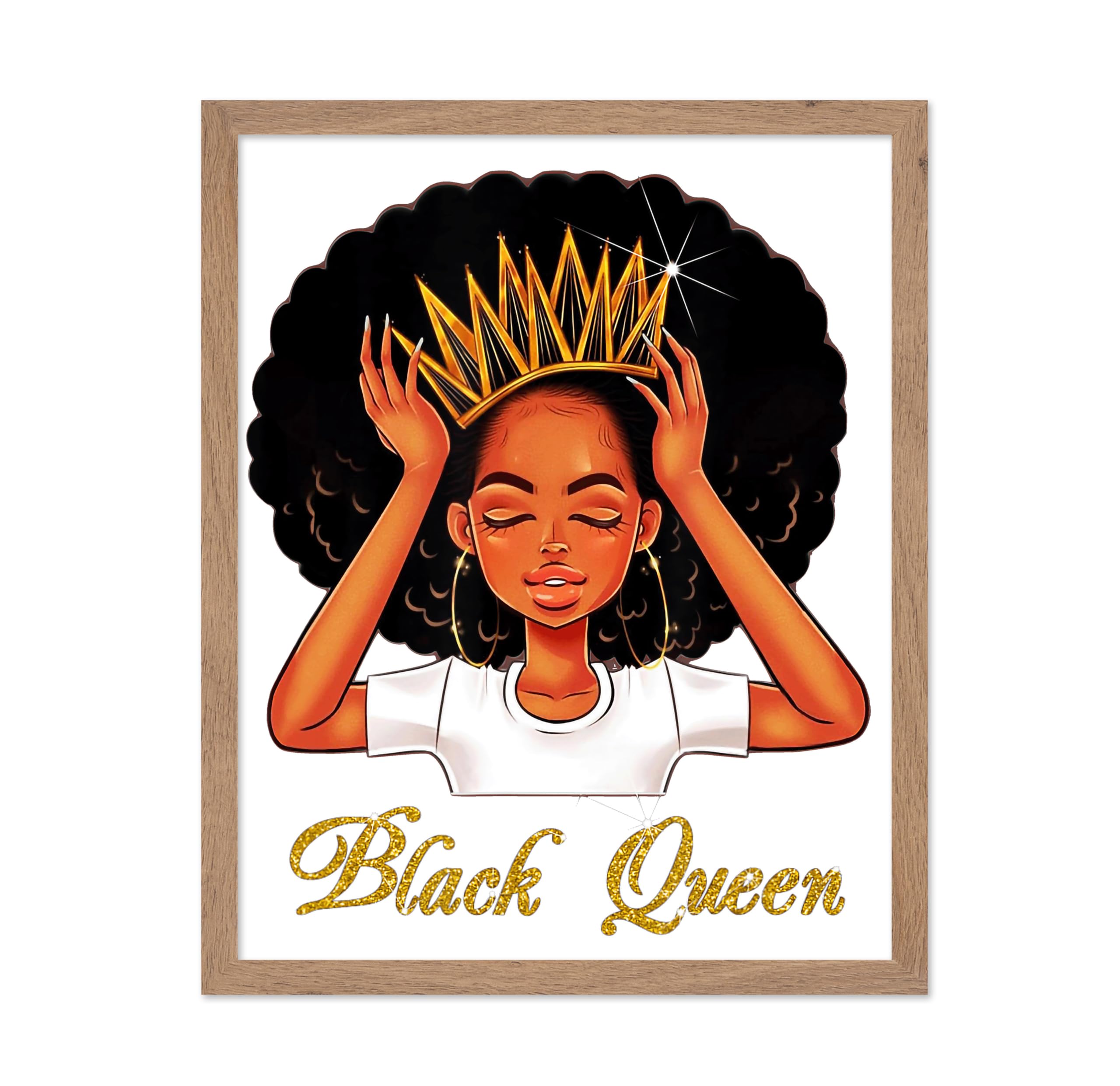 Poster Master Vintage Motivational Poster - Retro Pop Art Print - Gift for Afro Girl, Friend - Black Woman, African American Que