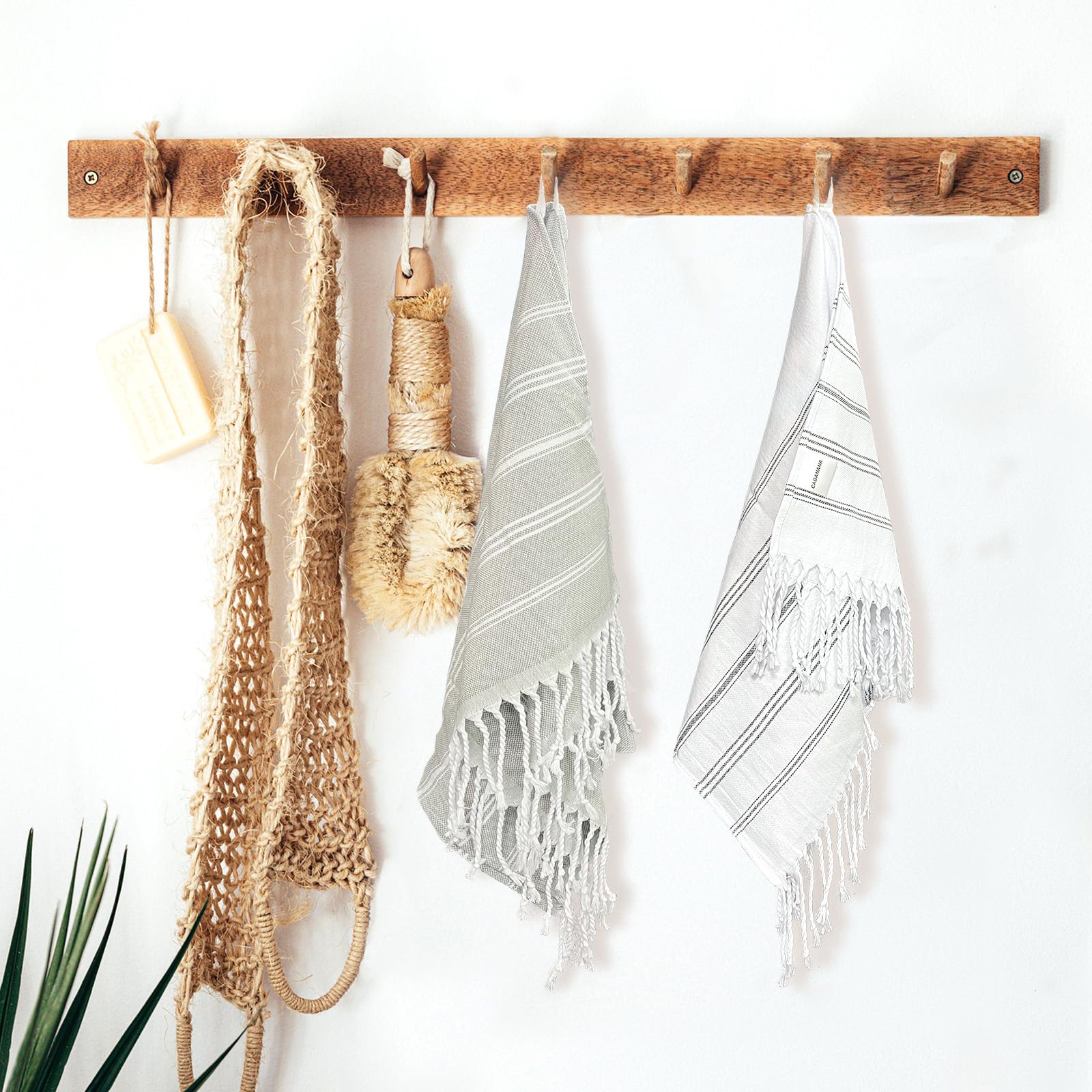 Cabanana Turkish Hand Towels For Bathroom - Set Of 2 Cotton Woven Bathroom Hand Towels With Fringe, Quick Dry Thin Decorative Ki