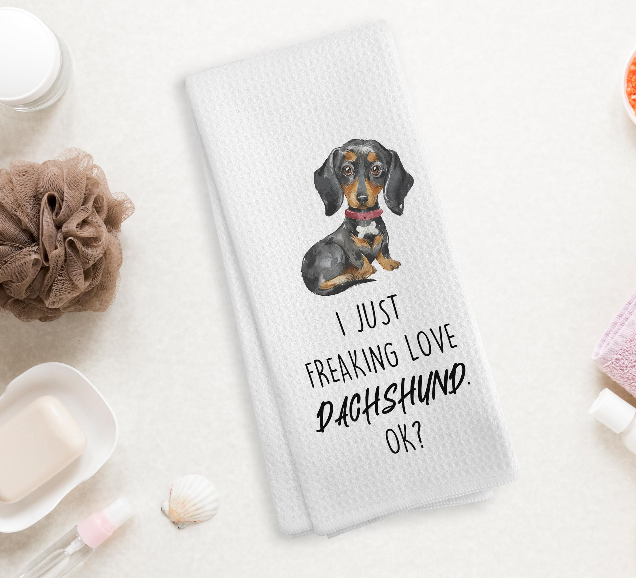 NOQL Dachshund Kitchen Towels and Dishcloths, Wiener Dog Gifts for Women, 1624 Inches(Dachshund-3)