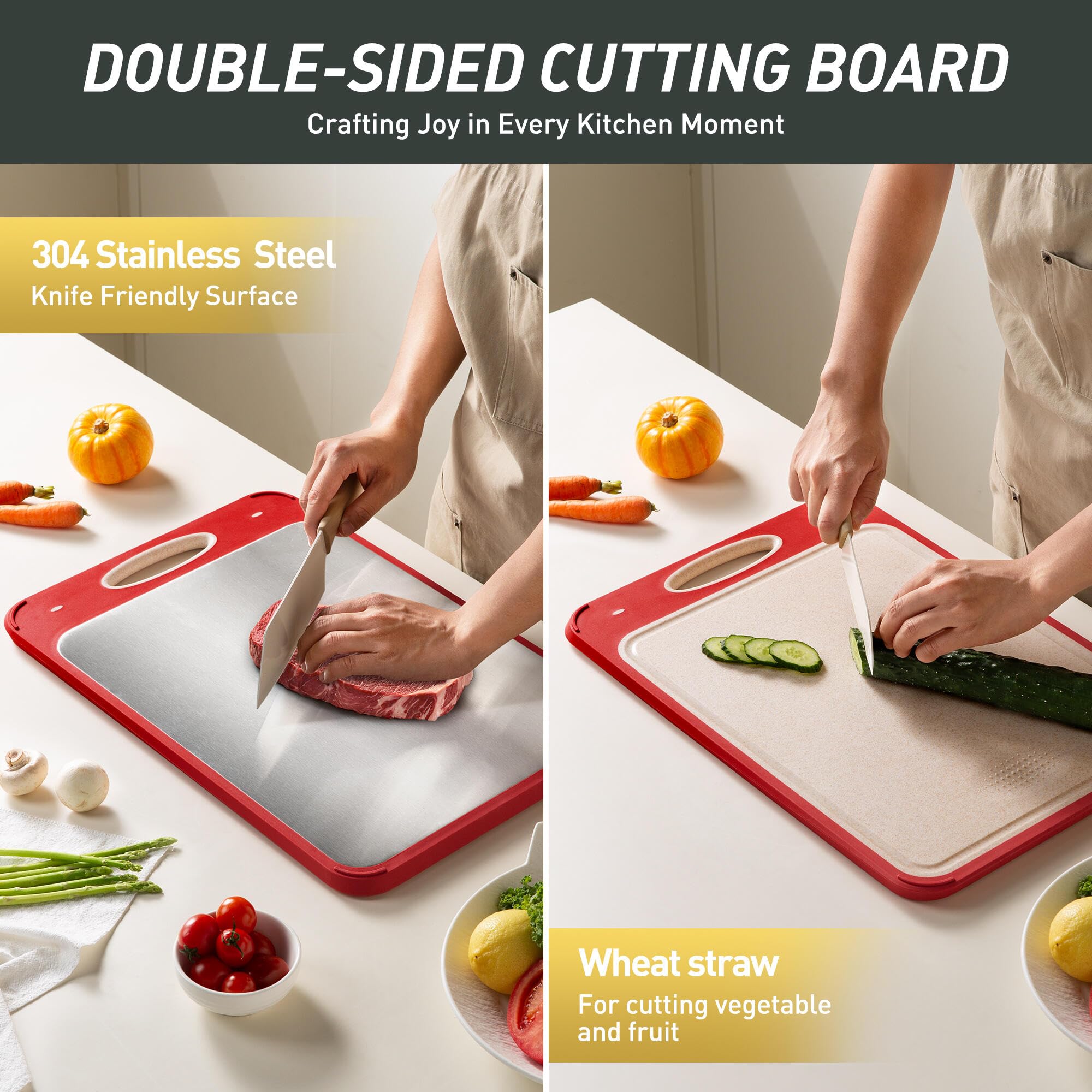 2 in 1 Stainless Steel Cutting Board with Handle 2 Packs Grandma Christmas Xmas Birthday Mother Gifts Ideas Grandmother Gigi Gra