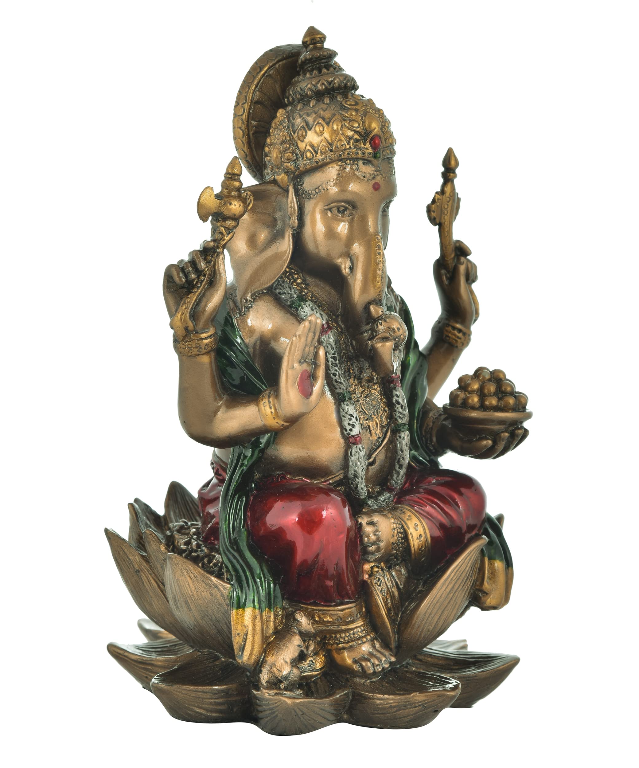 Archna Handicraft Polyresin Lord Ganesha Statue For Pooja Lord Ganesh Murti Idol For Home And Office Decor (7 X 3 Inch)