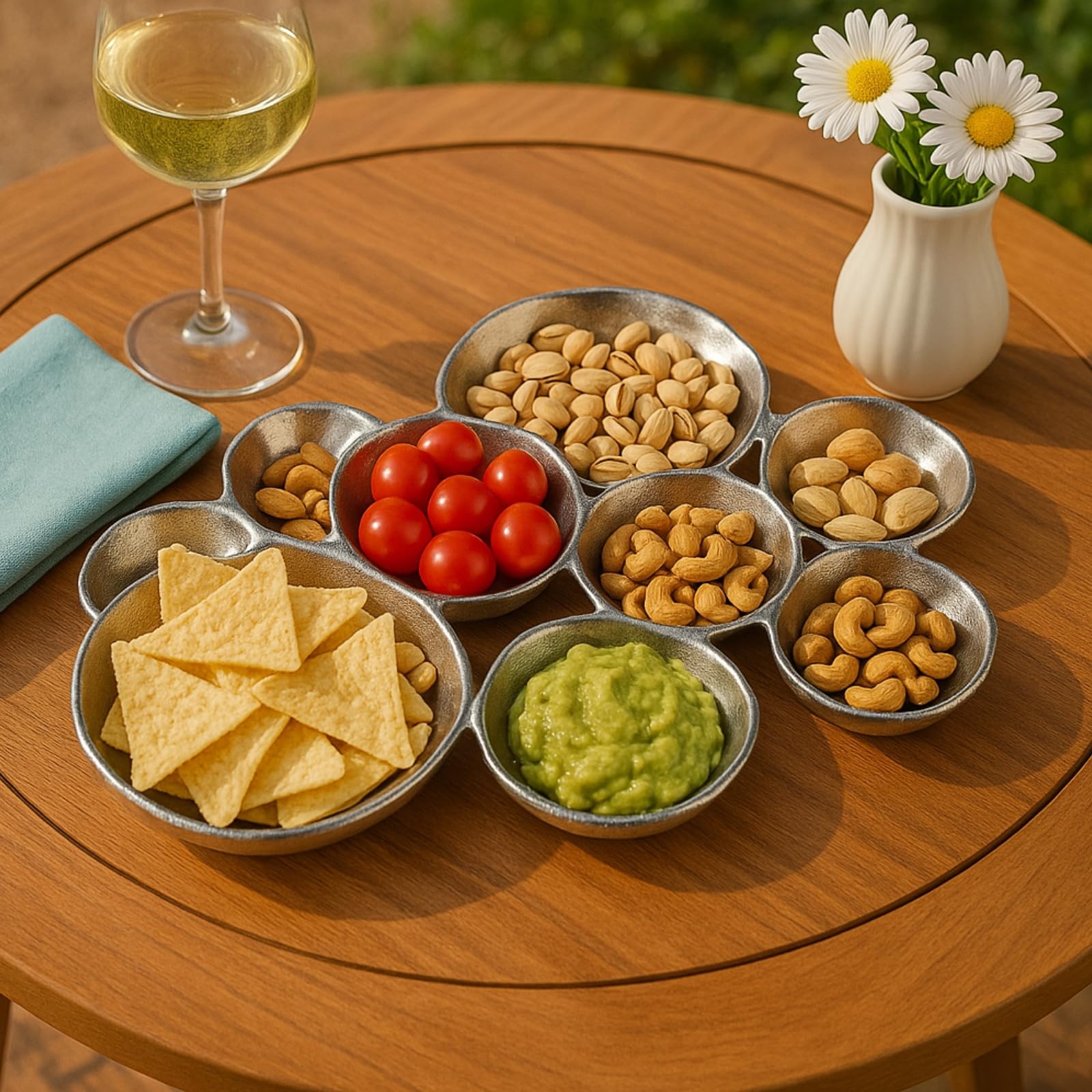 Cluster Decorative Bowls, Bright Silver Brass - Decoration, Snack Tray Bowl