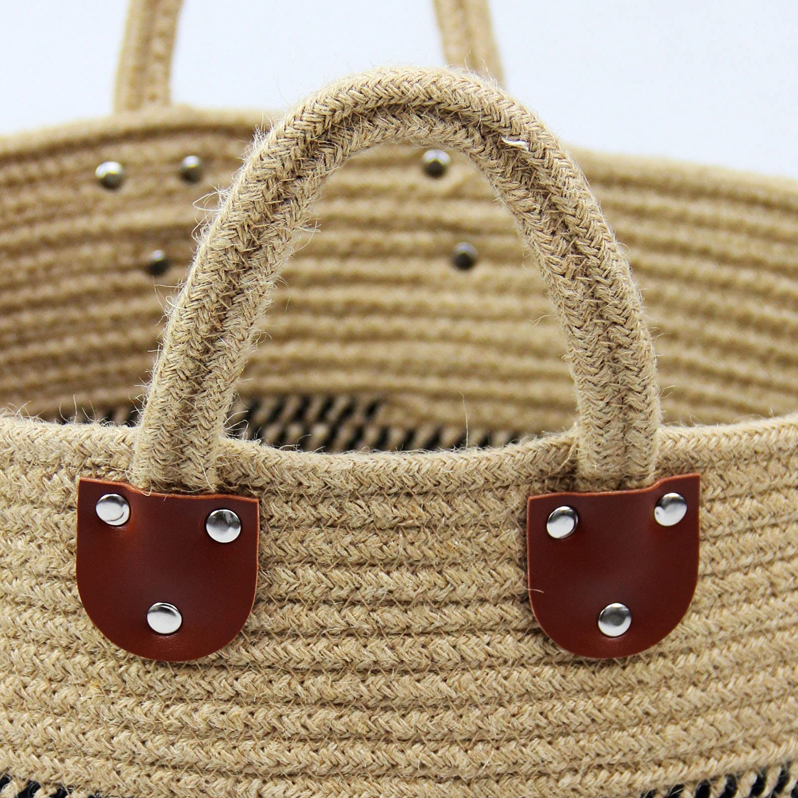 Casaphoria Jute Large Basket Woven Storage Basket With Handles - Natural Jute Laundry Basket For Towels Blanket Basket Home Deco