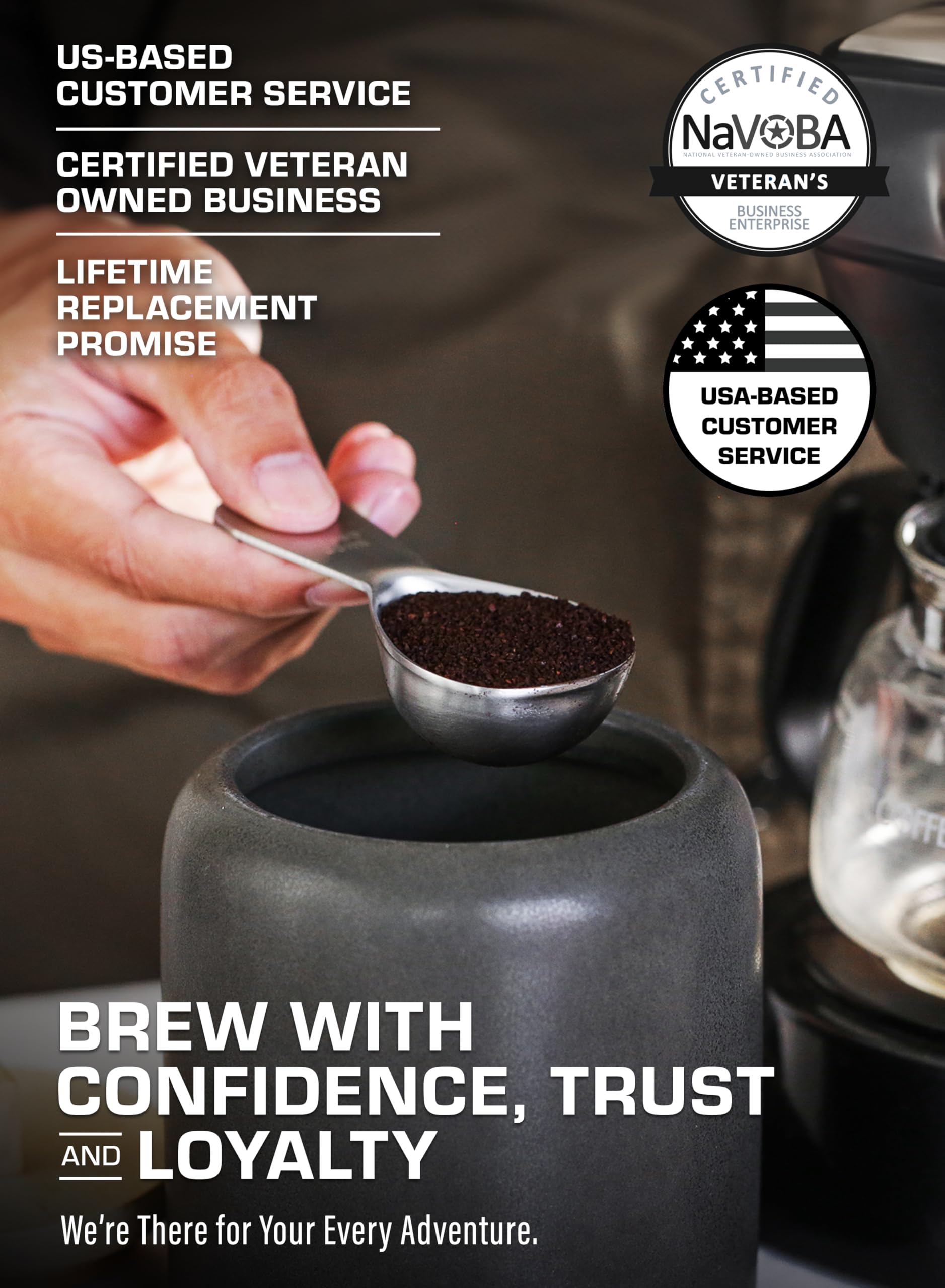 Coletti Coffee Scoop Pack Of 2 - Tablespoon Scoop - Stainless Steel Short Handle For Measuring Ground Coffee, Sugar And Baking (