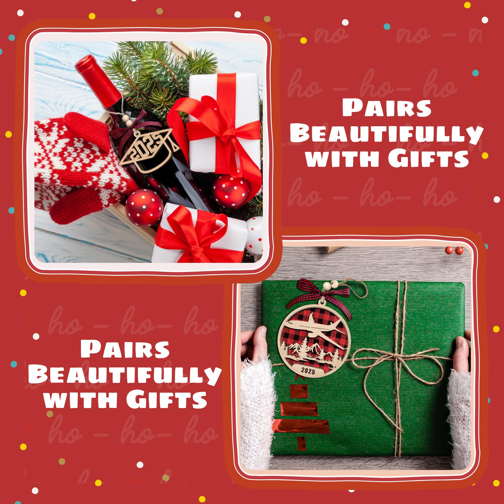 TEEBIM Airplane Ornaments 2025 - Airplane Christmas Ornament 2025 - Pilot Gifts for Men - Gifts for Travelers, Pilots, Crew, Men