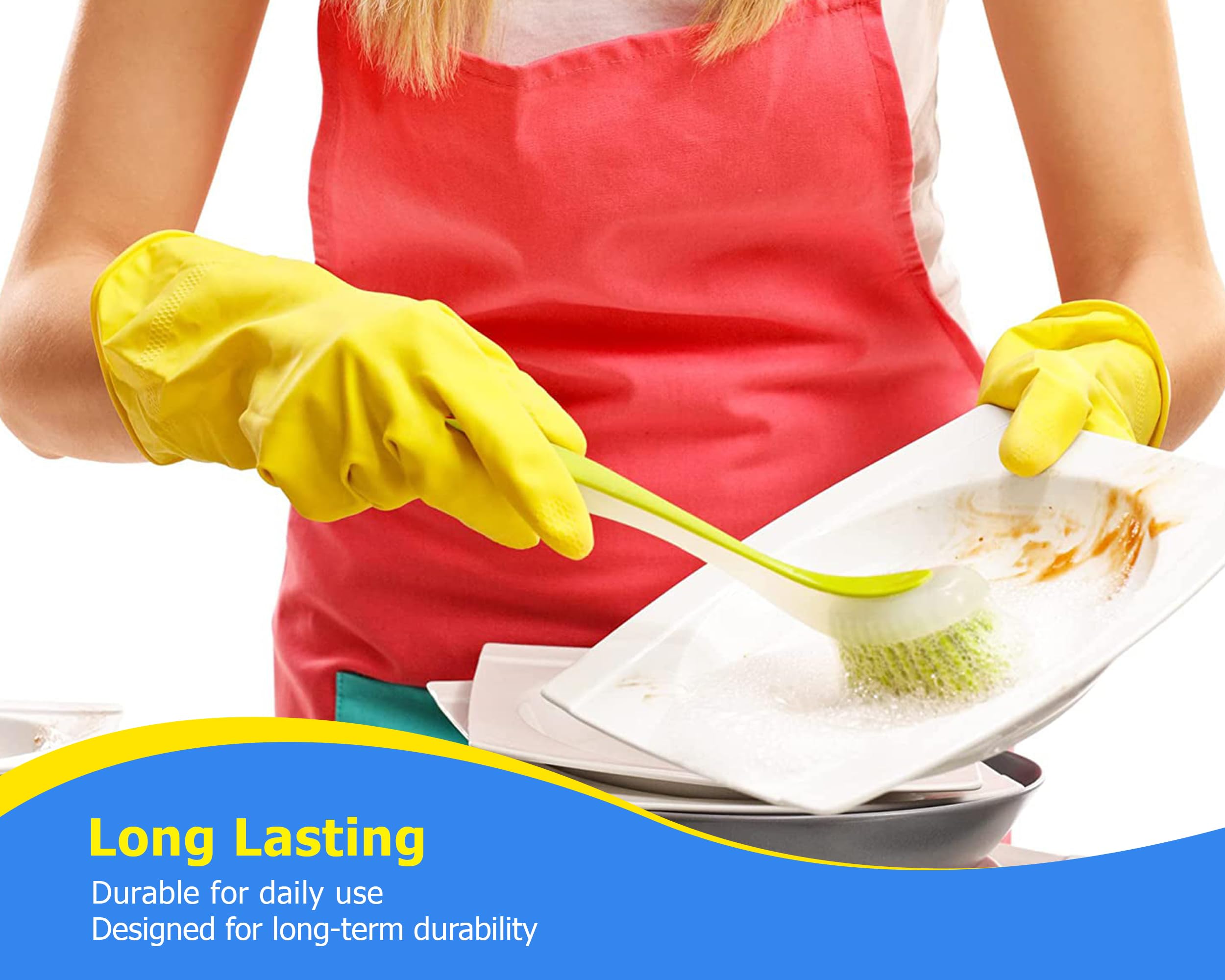 Zuvo Plastic Long Handled Scrubbing Suction Cup, Durable Bristles,Dish Washing Brush.Washing Up Kitchen Brush, Assorted Colour,