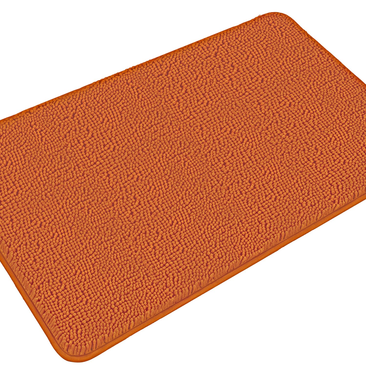 Pureswan Burnt Orange Bathroom Rugs - Absorbent And Washable Bath Mat, Non-Slip, Thick Soft Chenille Bath Rugs For Bathroom Floo