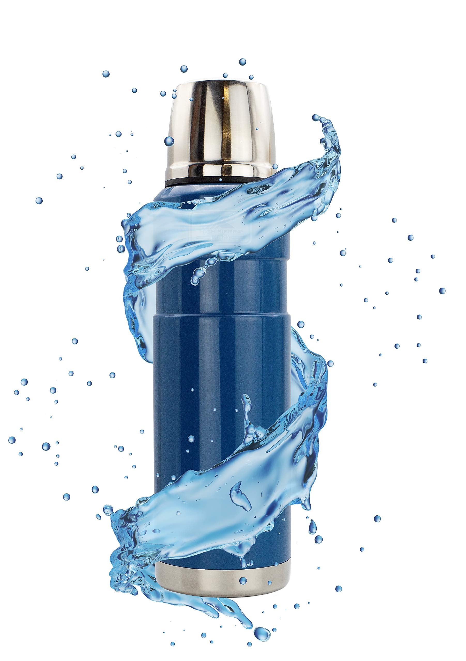 High Sierra Coffee, Insulated Vacuum Flask, 27 Oz Thermos/Blue