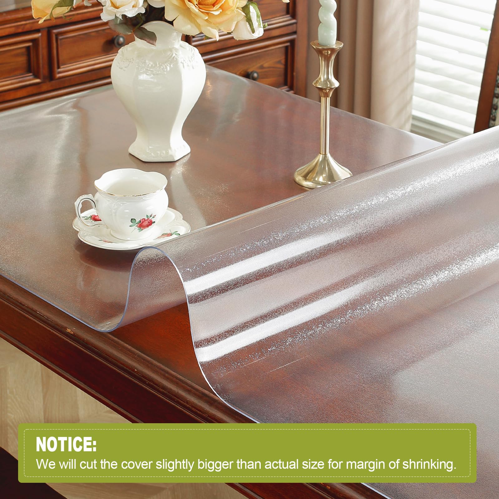 Ostepdecor Frosted Table Protector, 2Mm Thick 18 X 72 Inch Pvc Table Cover Protector, Plastic Desk Protector Mat, Floor Protecto