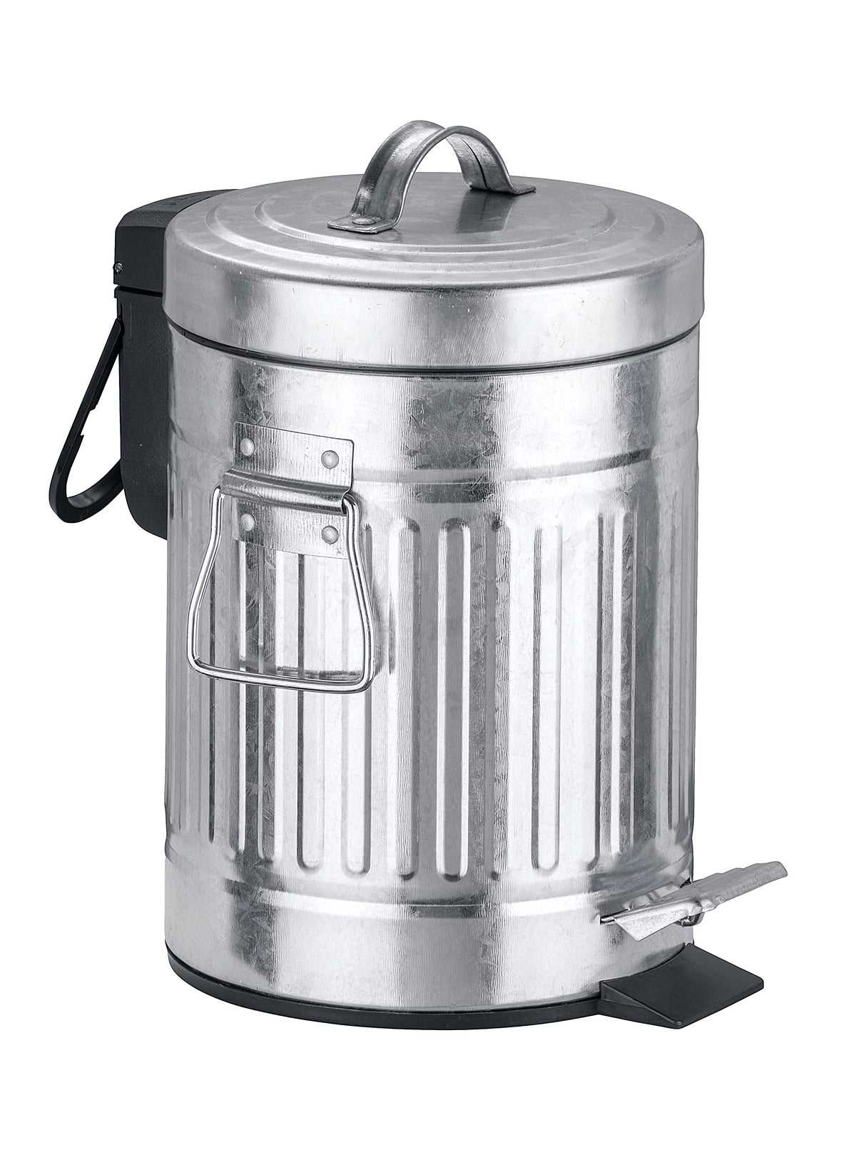 Wenko Step Trash Can With Lid And Pedal, Retro Metal Garbage Bin, For Bathroom, Kitchen, Office, Soft Close, 0.79 Gallon, 6.7 X