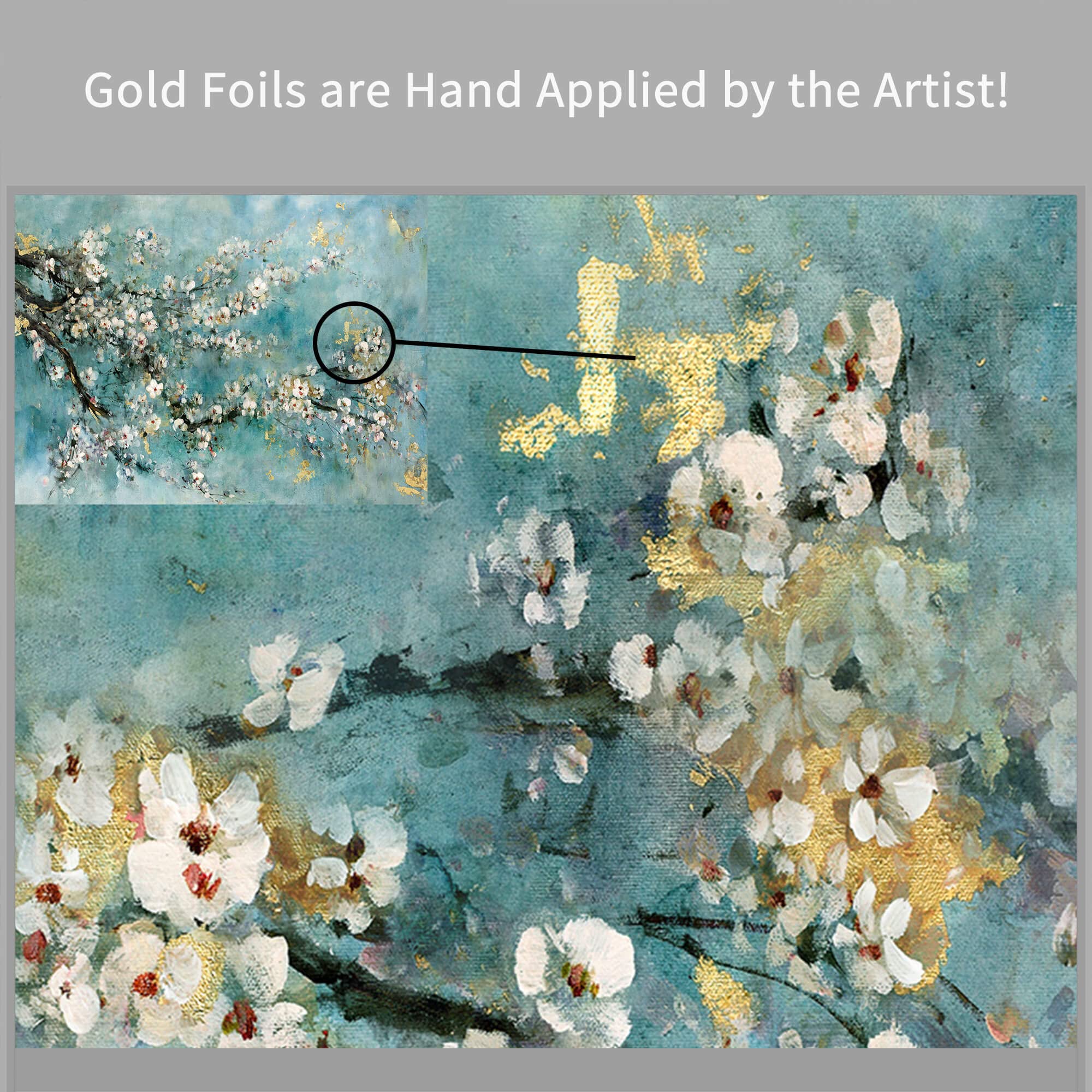 Artistic Path Abstract Wall Art Flower Picture: Dogwood Bloom Painting Artwork Print On Canvas For Bedroom (24'' W X 18'' H,Mult